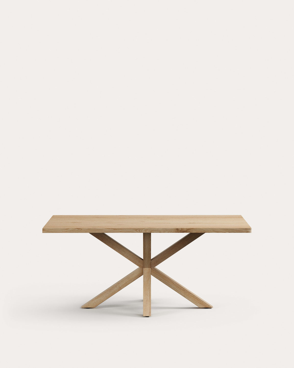 Tisch Argo aus gebleichtem Eichenfurnier und Beinen aus Stahl in Holzoptik, 180 x 100 cm in  präsentiert im Onlineshop von KAQTU Design AG. Esstisch ist von Kave Home