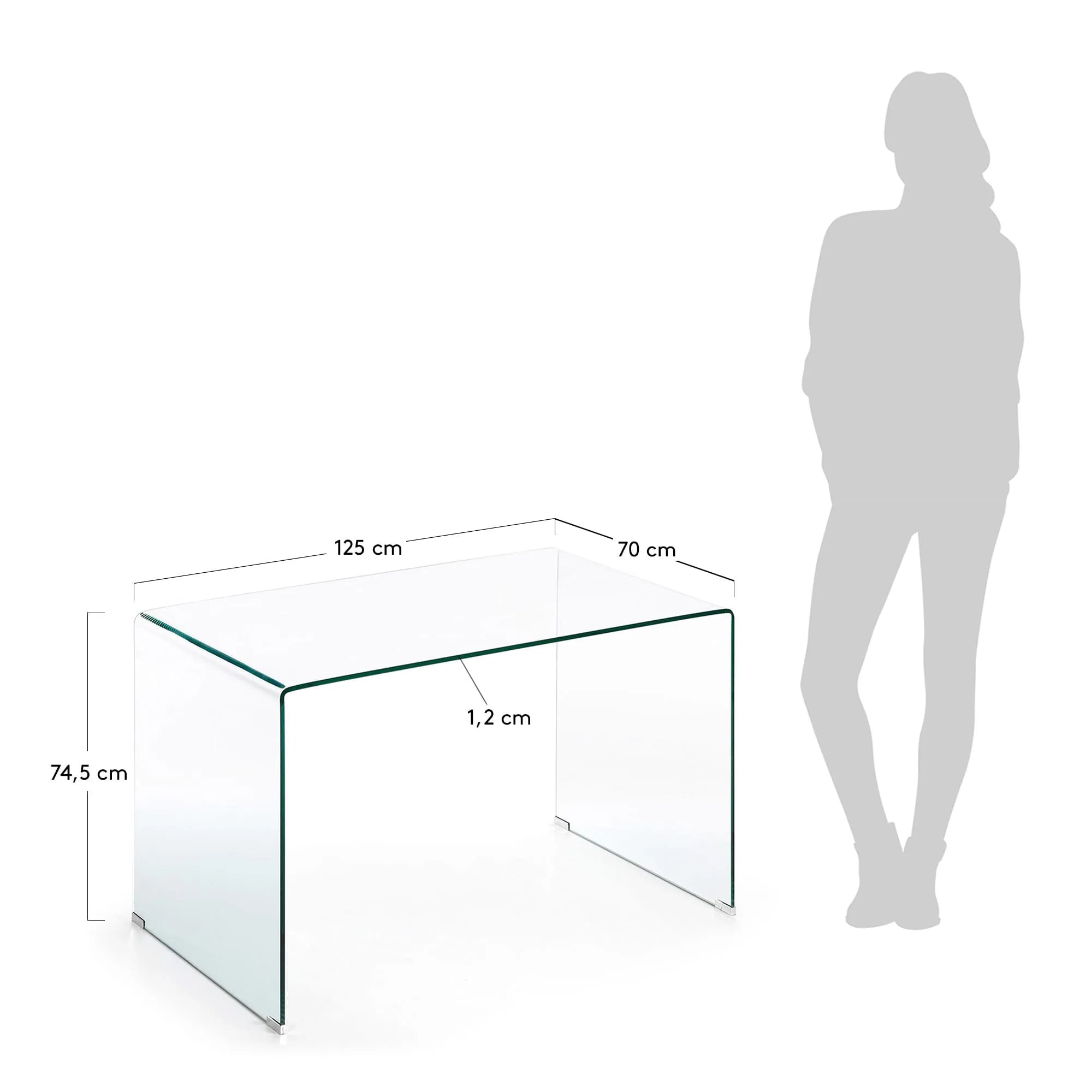 Der Burano Tisch: Eleganz in Glas, 125x70 cm, ideal für kleine Räume. Zeitloses Design, pflegeleicht und robust.