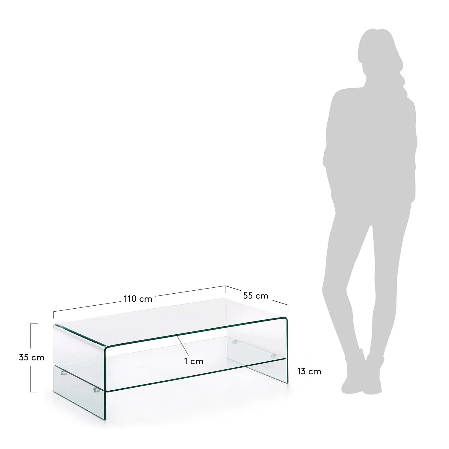 Moderner Burano Glastisch 110x55 cm von Kave Home für Ihr Interieur.