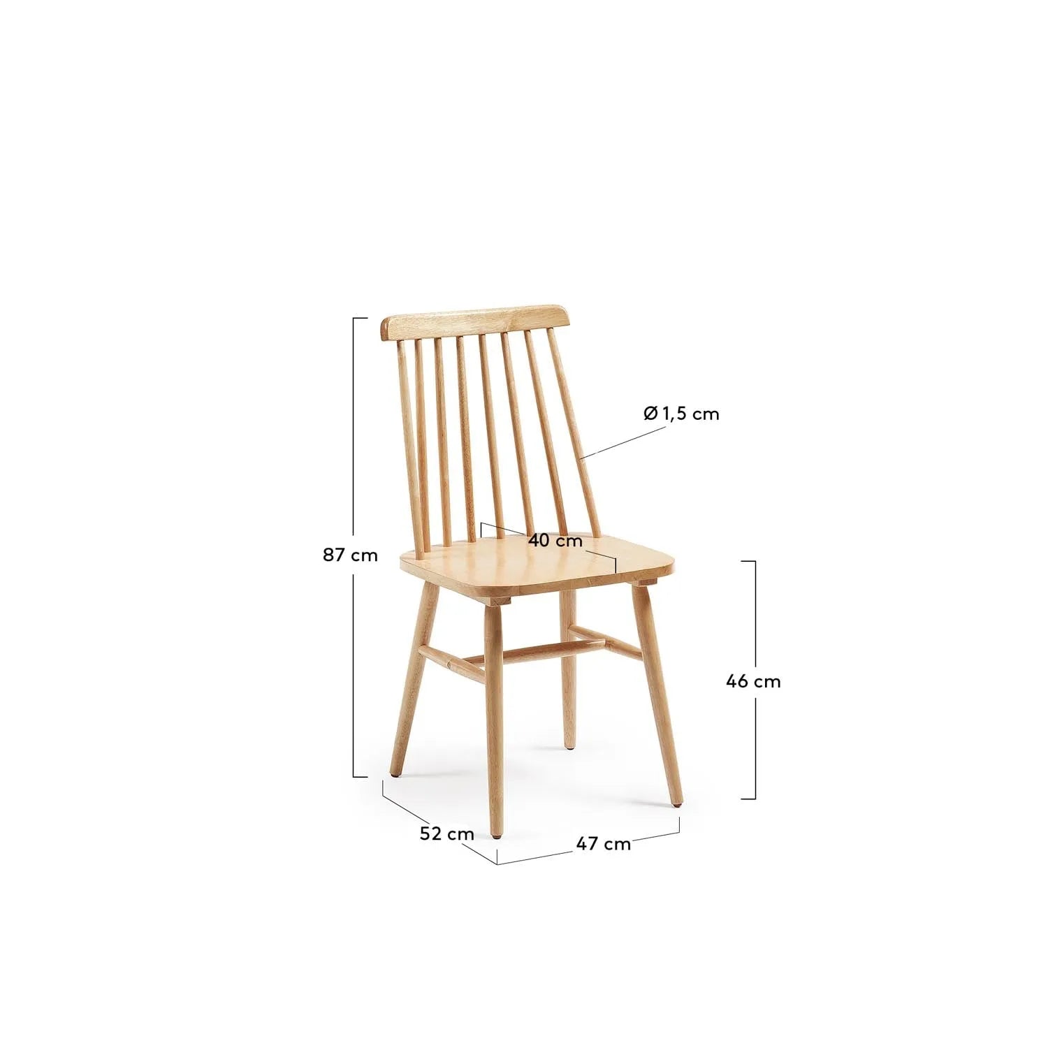Tressia Stuhl: Zeitloses Design aus naturbelassenem Kautschukholz.