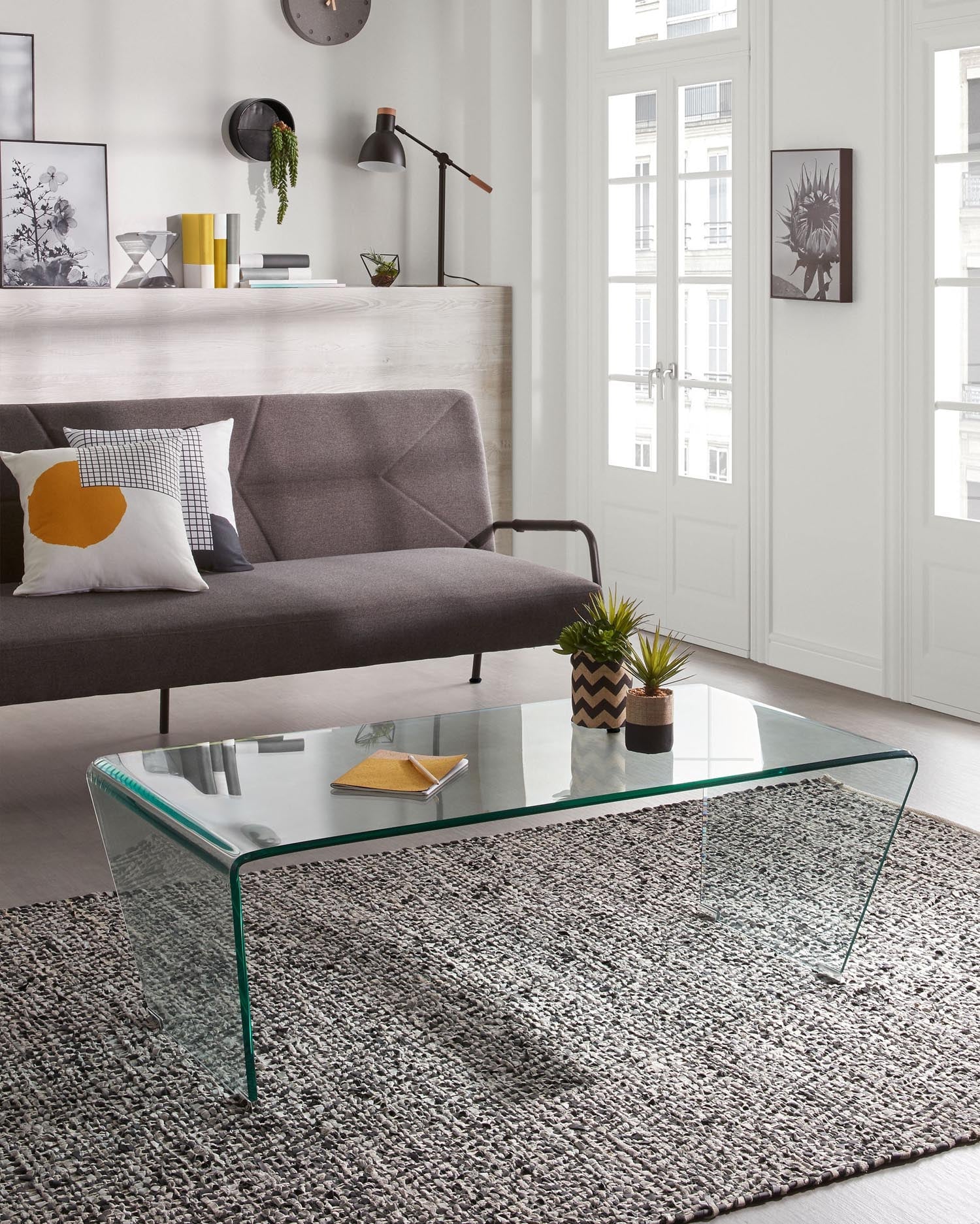 Moderner Burano Couchtisch aus Glas, 120x60 cm, von Kave Home. Ideal für stilvolle und zeitgemäße Wohnräume.