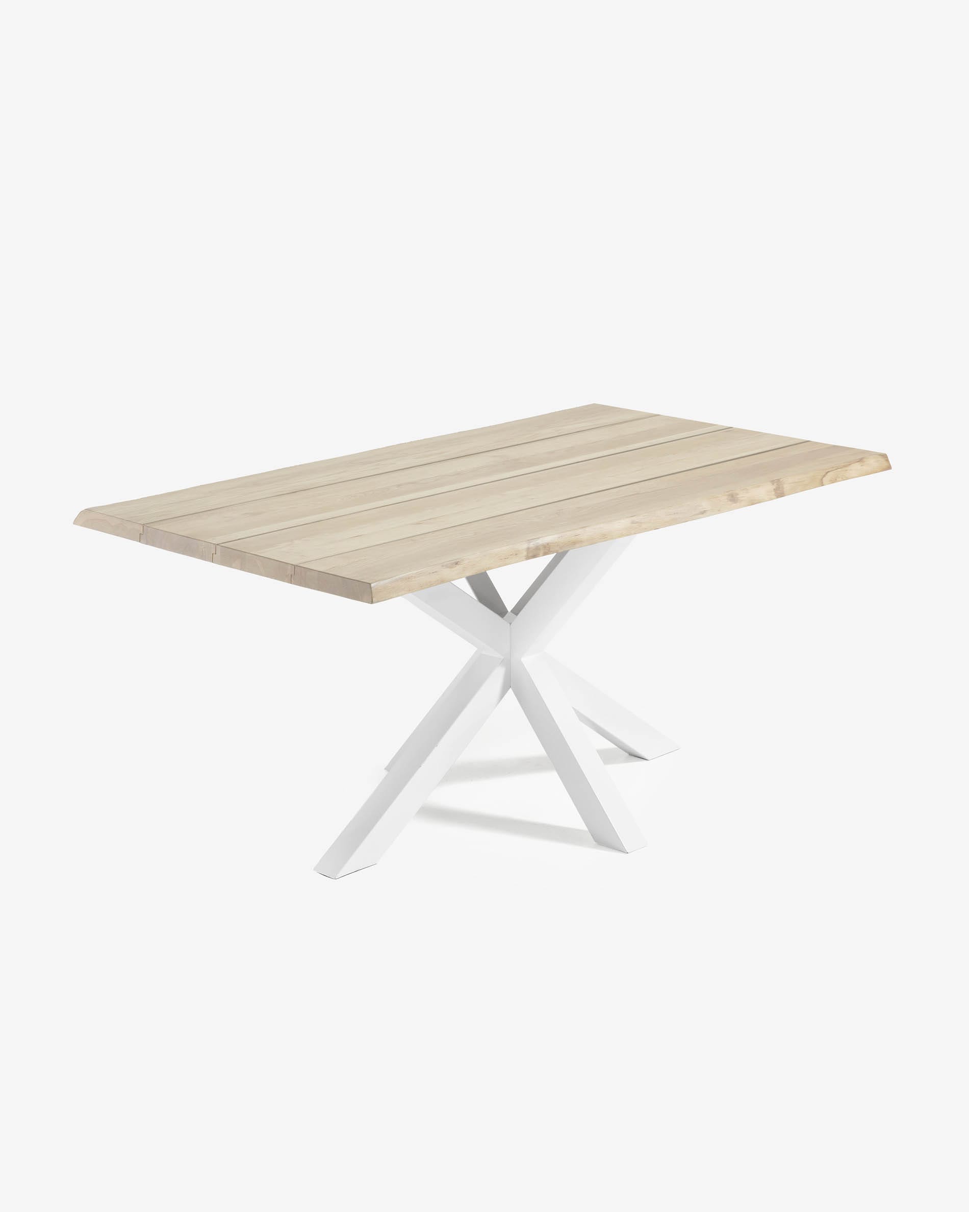 Argo table with bleached oak veneer finish and <tc>wEIS</tc> steel legs, 220 x 100 cm