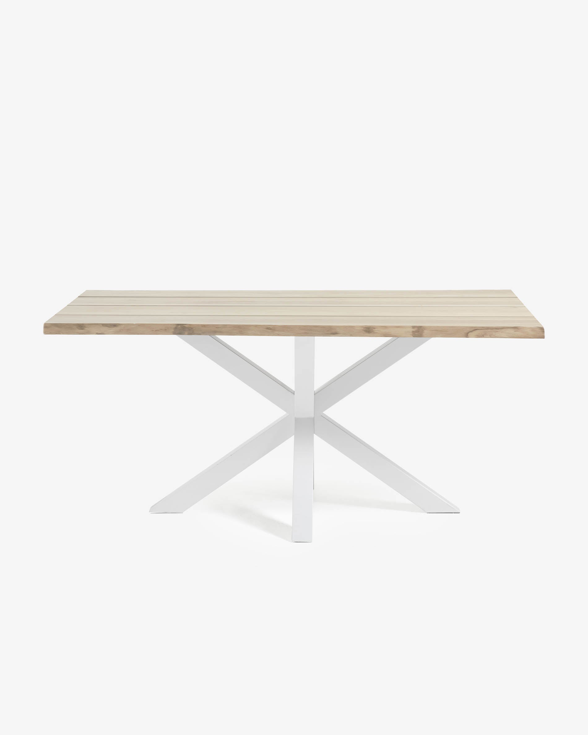 Argo table with bleached oak veneer finish and <tc>wEIS</tc> steel legs, 220 x 100 cm