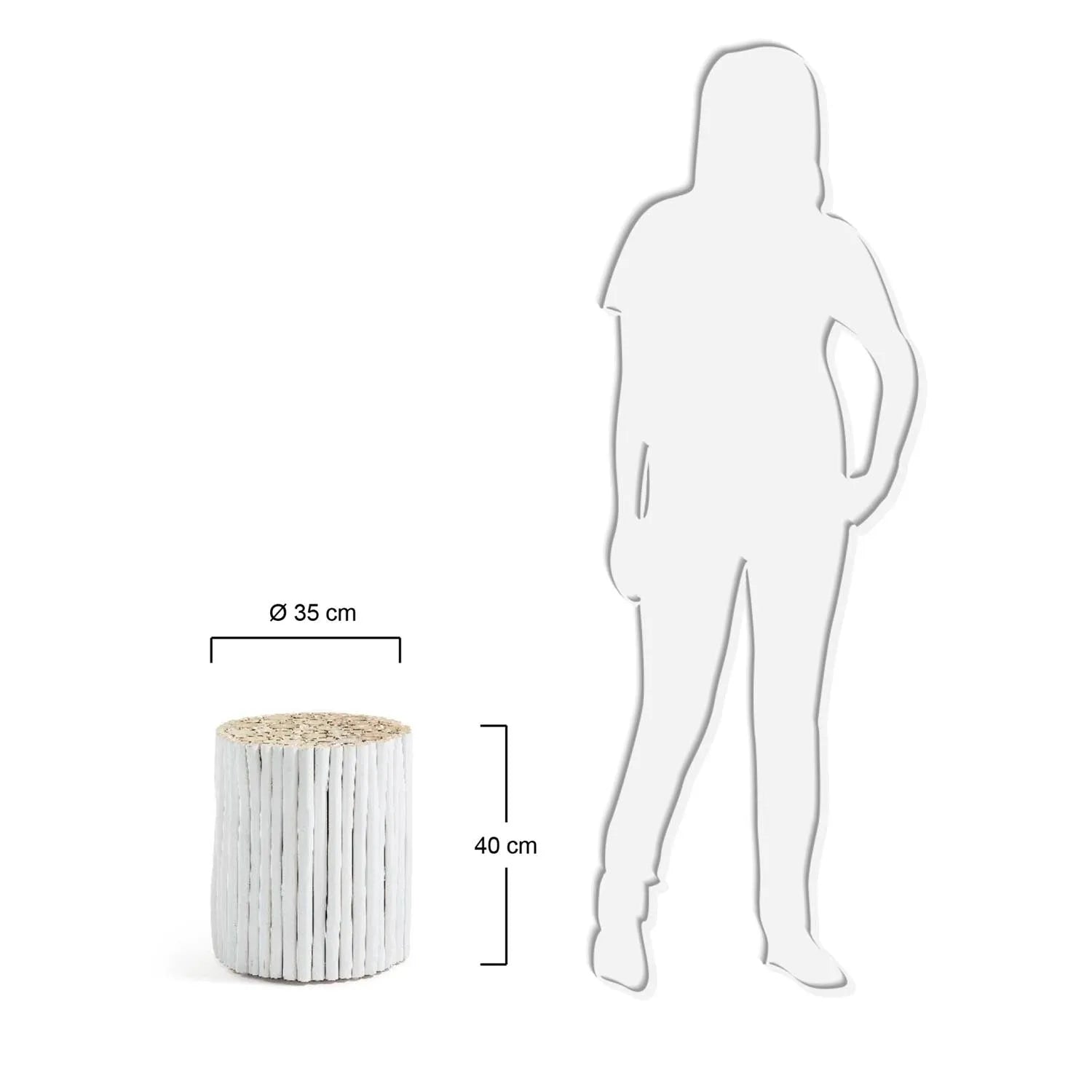 Eleganter Filip Beistelltisch Ø 35 cm in Weiß von Kave Home.