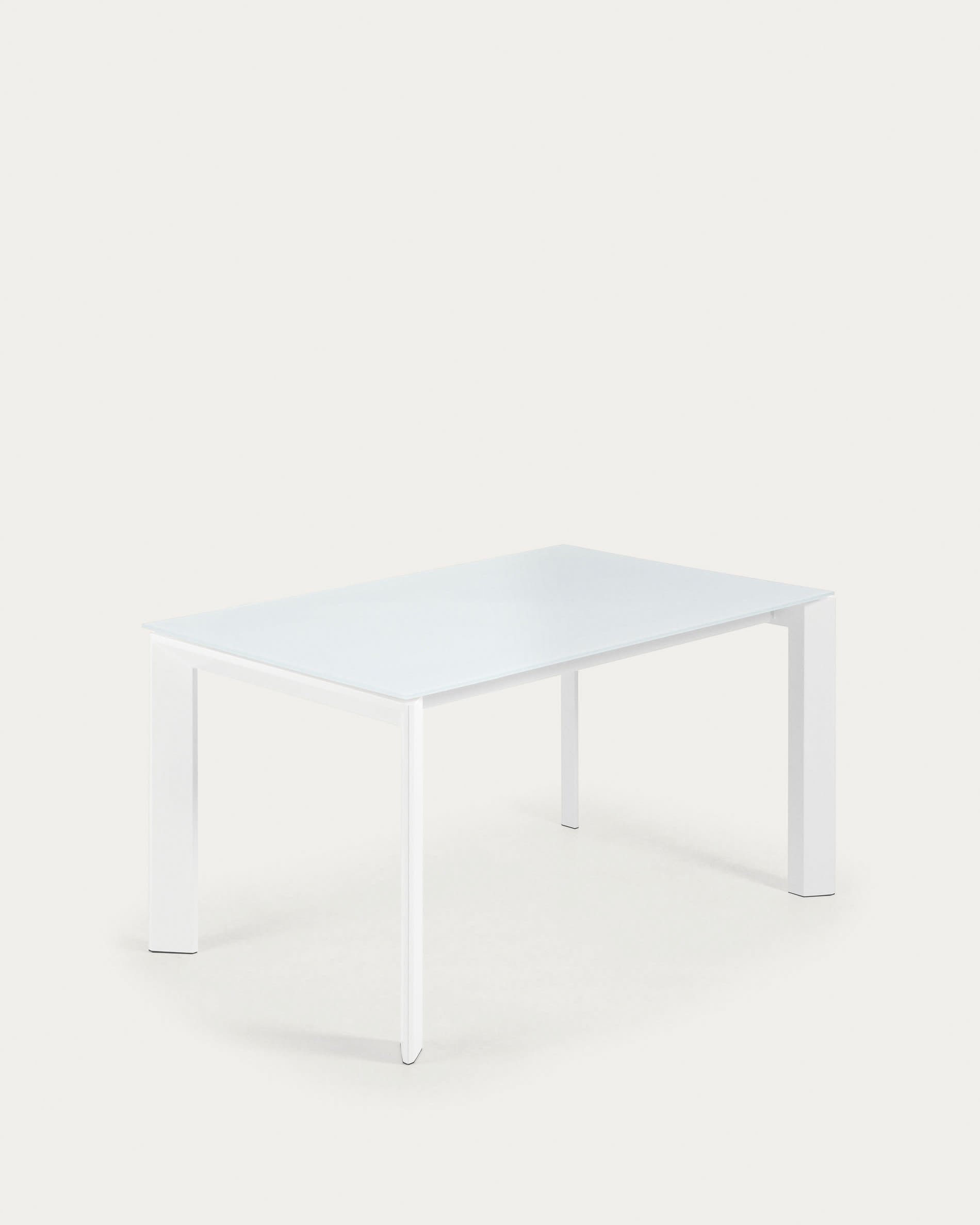 Axis extendable table in <tc>wEIS</tc> glass and steel legs with <tc>wEIS</tc> finish 140 (200) cm