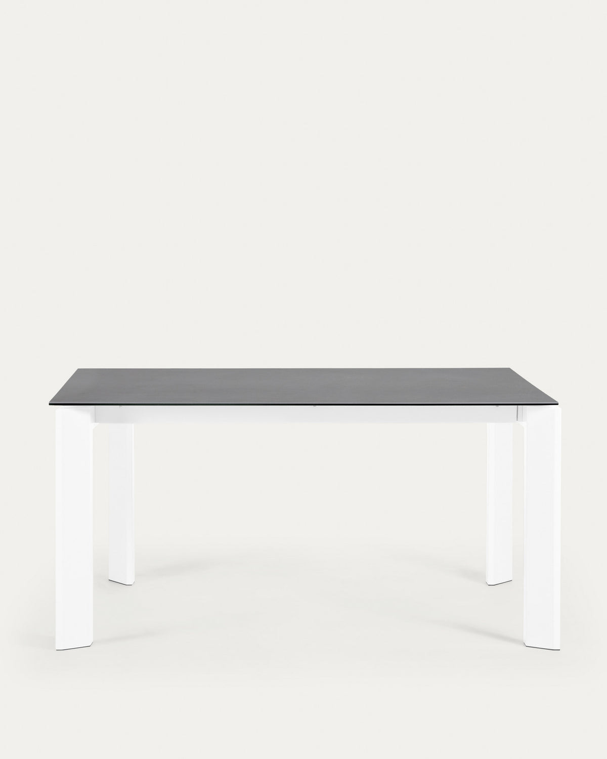 Axis Ausziehtisch Feinsteinzeug Vulcano Roca Finish Beine weiss 160 (220) cm in Grau, Weiss präsentiert im Onlineshop von KAQTU Design AG. Esstisch ist von Kave Home