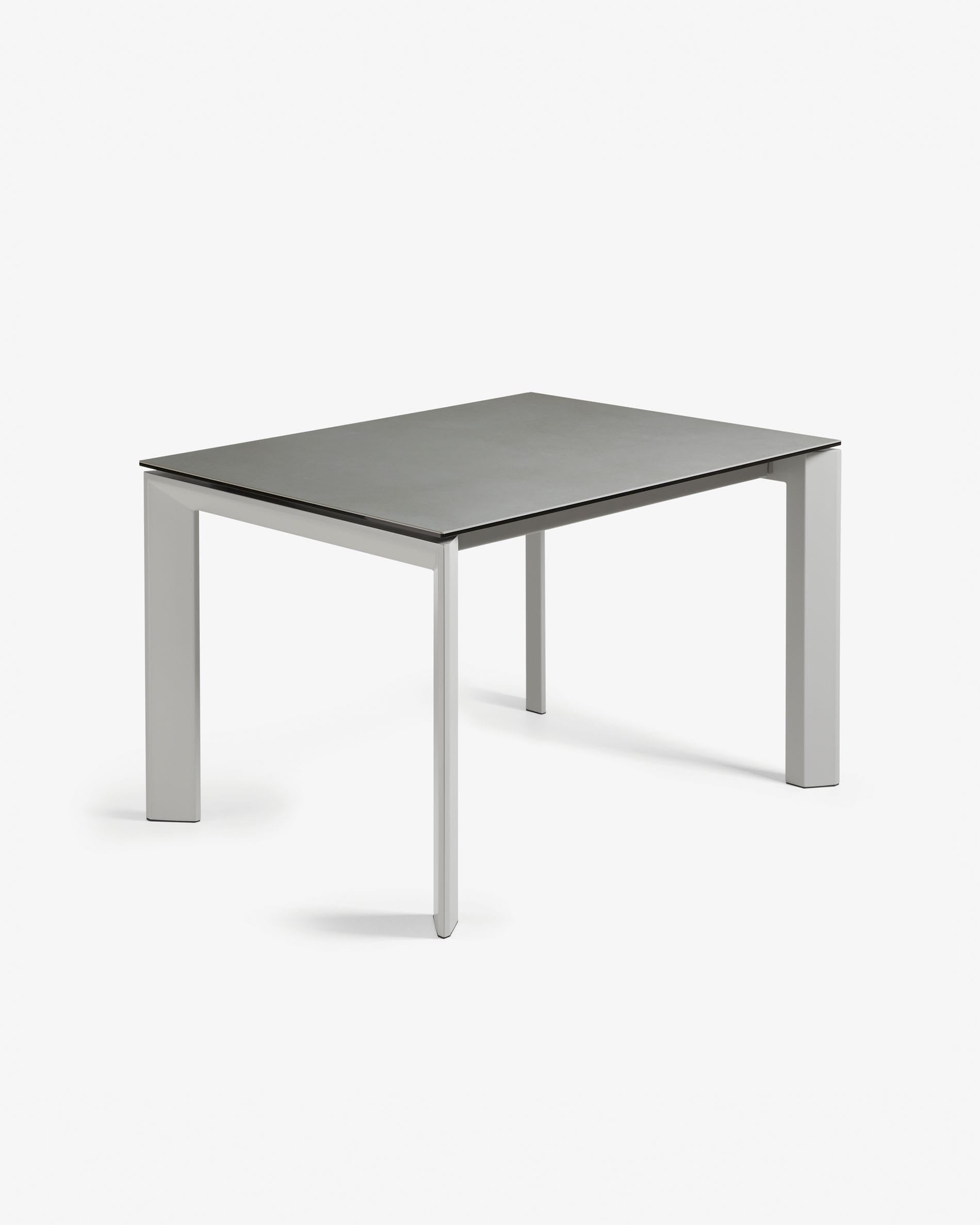 Axis extag table porcelain stoneware with Hydra Plomo finish and steel legs gray 120 (180) cm