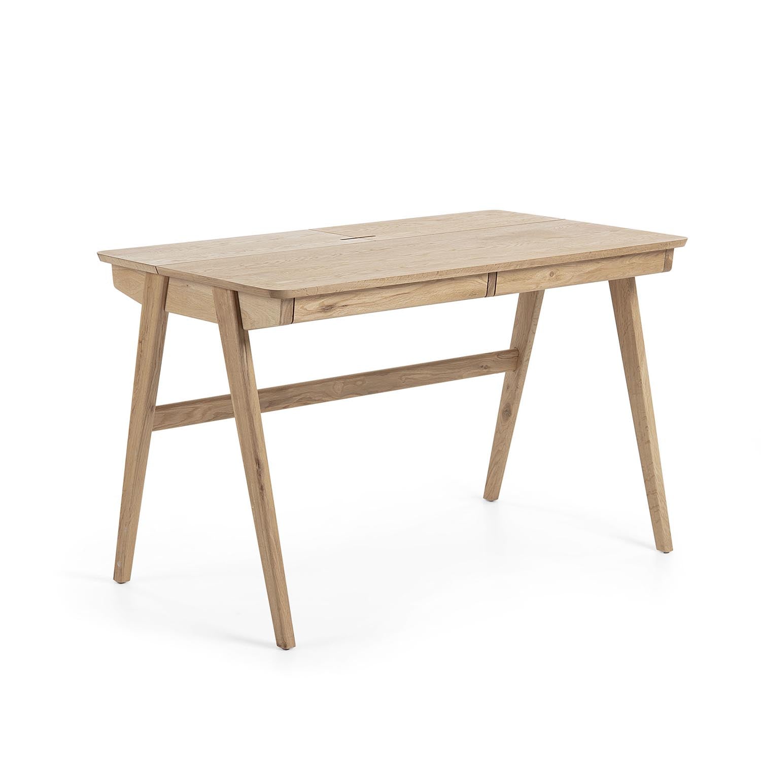 Moderner Julia Tisch von Kave Home: 120x65 cm, MDF E0 & massives Eschenholz, mit Schubladen, ideal fürs Home Office.
