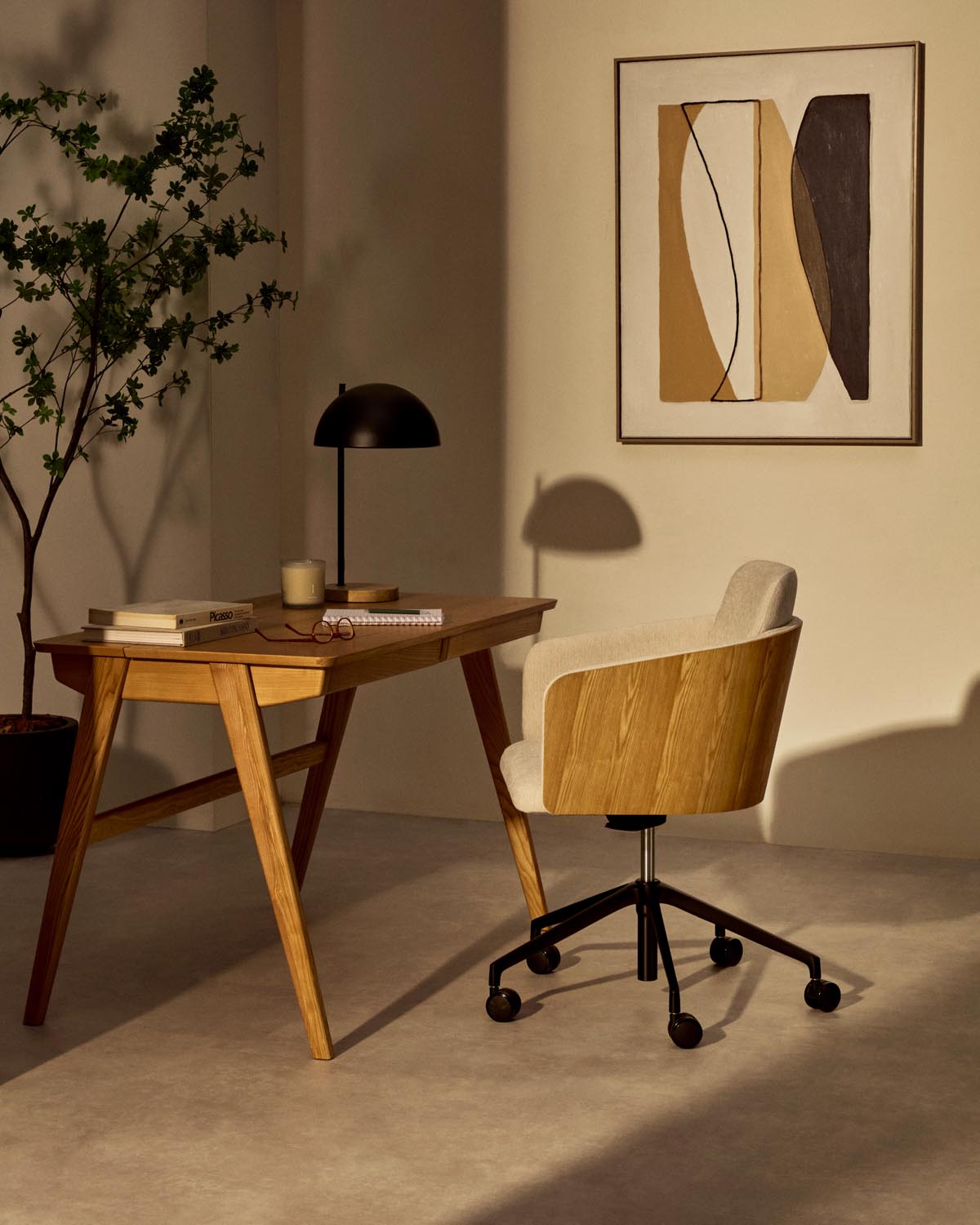 Julia table, veneer and solid ash wood, 120 x 65 cm