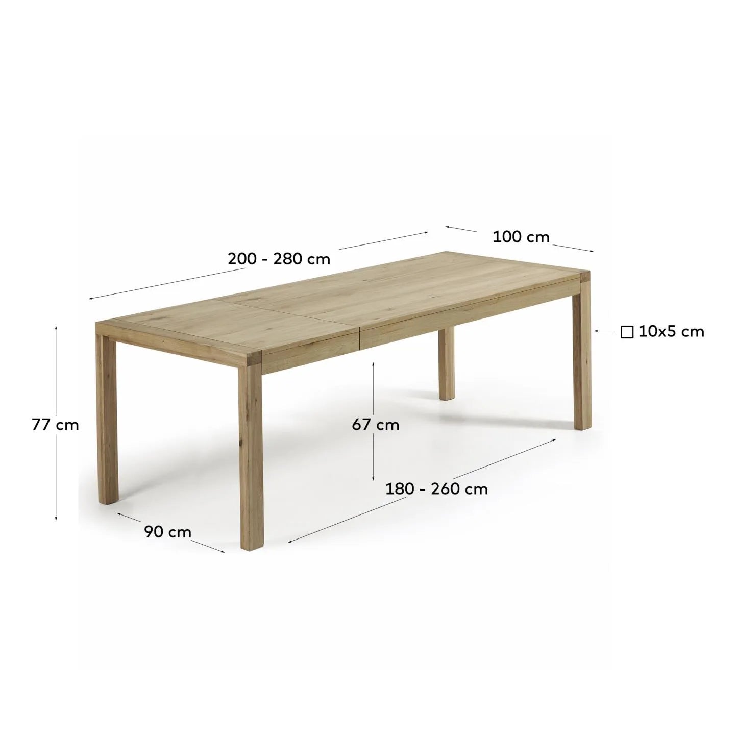 Eleganter Briva Tisch: Eichenfurnier, ausziehbar 200-280 cm, stilvoll und funktional für jeden Anlass.