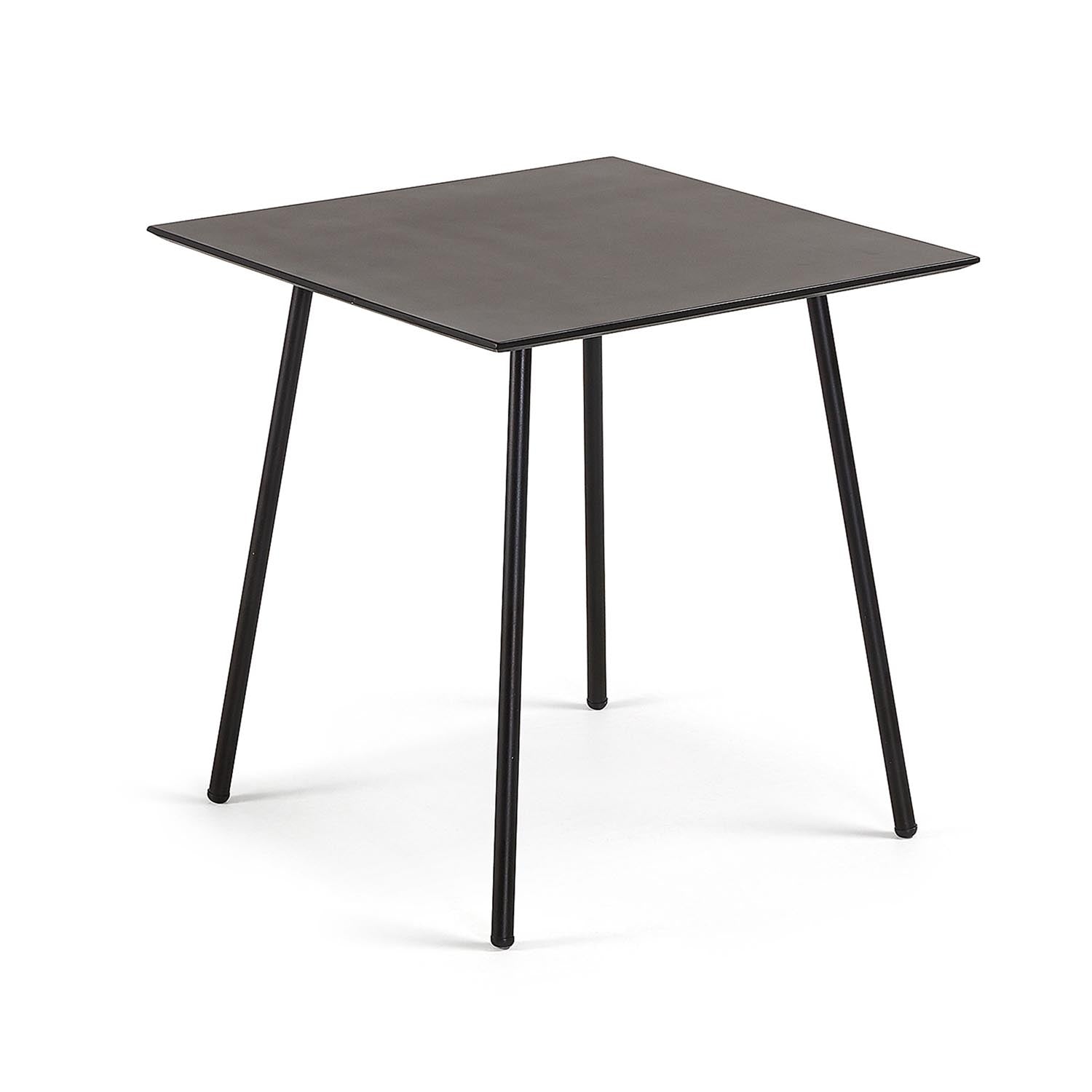 Entdecke den Mathis Tisch von Kave Home: 75 x 75 cm, aus Zementfaser und Stahlbeinen mit schwarzem Finish. Ideal für moderne, nachhaltige Möbel und stilvolle Essbereiche.