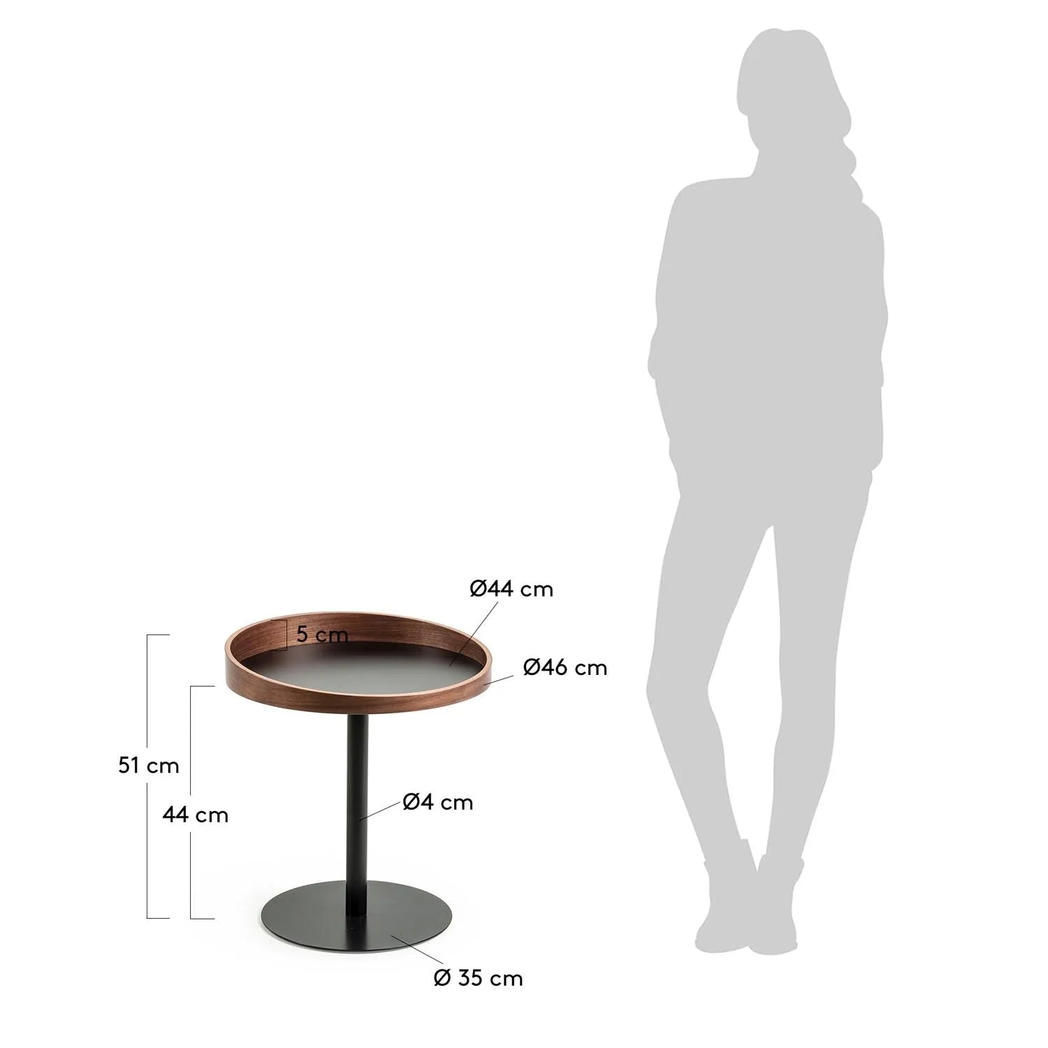 Kaori Beistelltisch Ø 46 cm: Stilvolles Design von Kave Home.