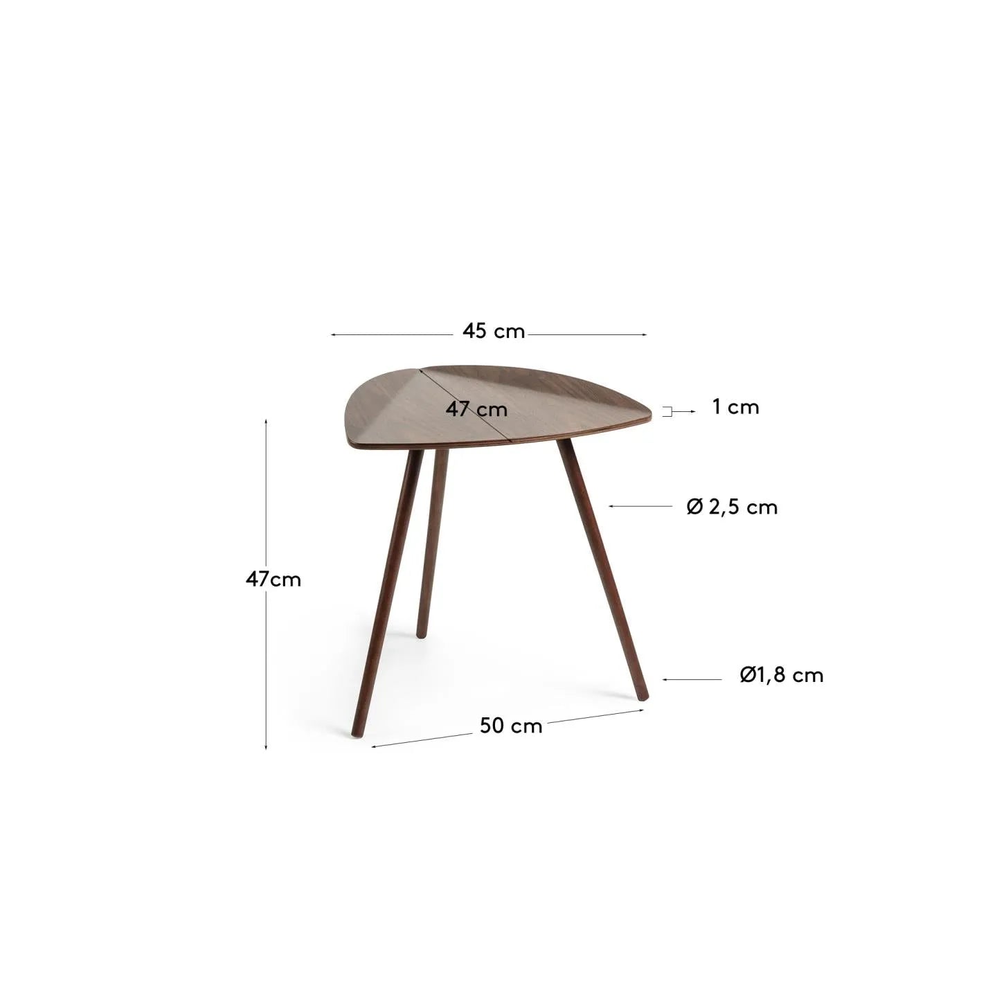 Eleganter Beistelltisch mit Walnussfurnier, kompakt und vielseitig, ideal für stilvolle Ablagen in jedem Raum.