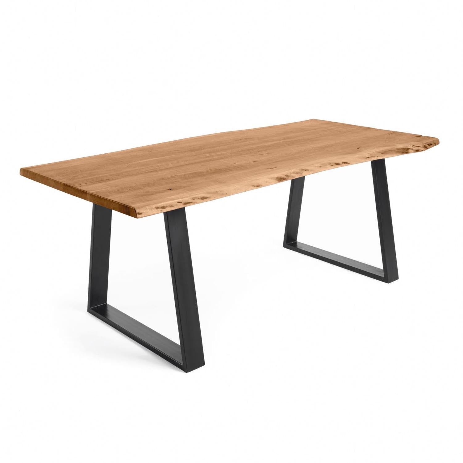 Alaia Tisch: 160x90 cm, Akazienholz, schwarz lackierte Stahlbeine. Stilvoll, nachhaltig, ideal für 6 Personen. Perfekt für moderne Esszimmer.