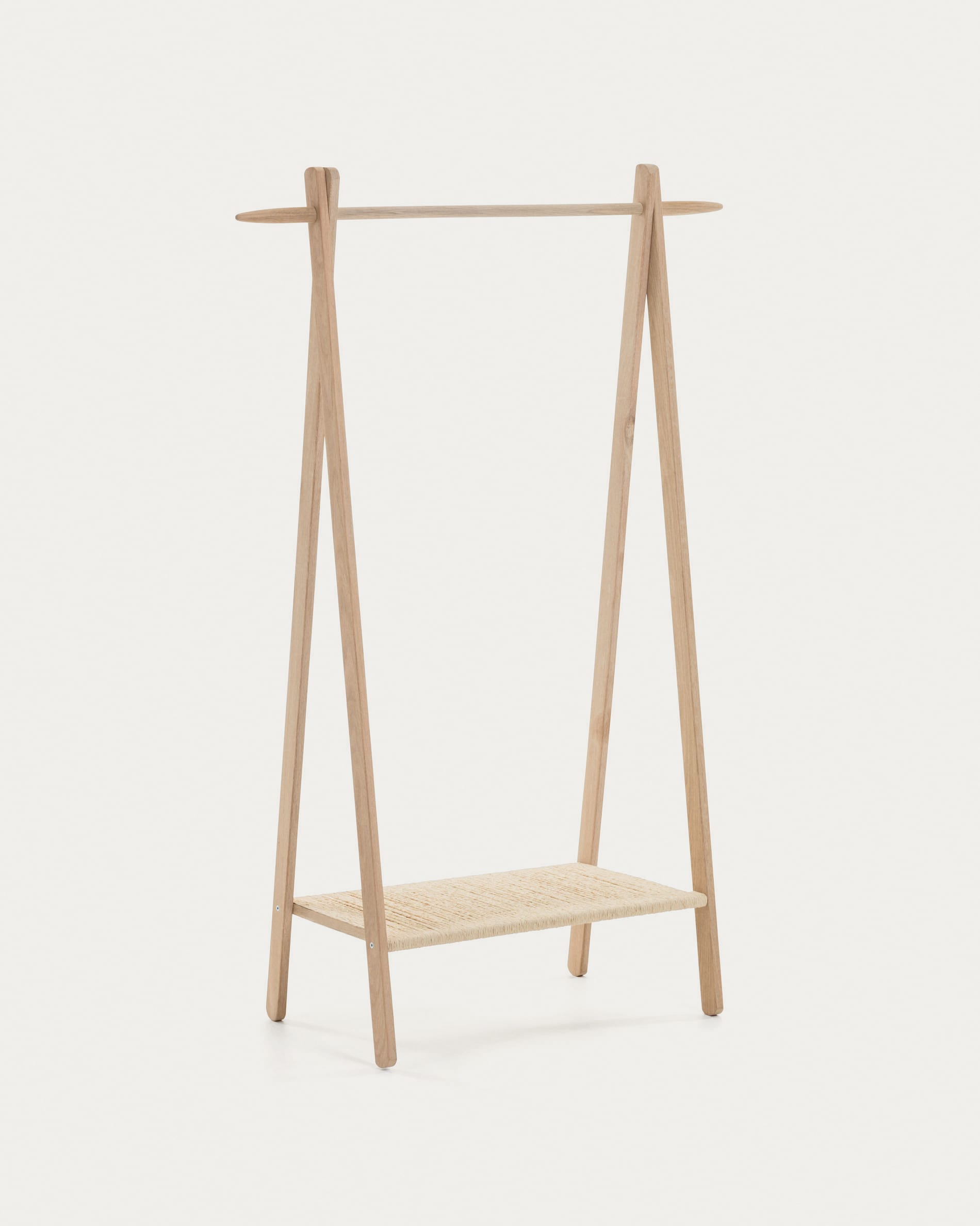 3D-Modell: Natane Kleiderständer aus Eichenholz & Rattan, 95x152 cm, elegant für Flur/Schlafzimmer.