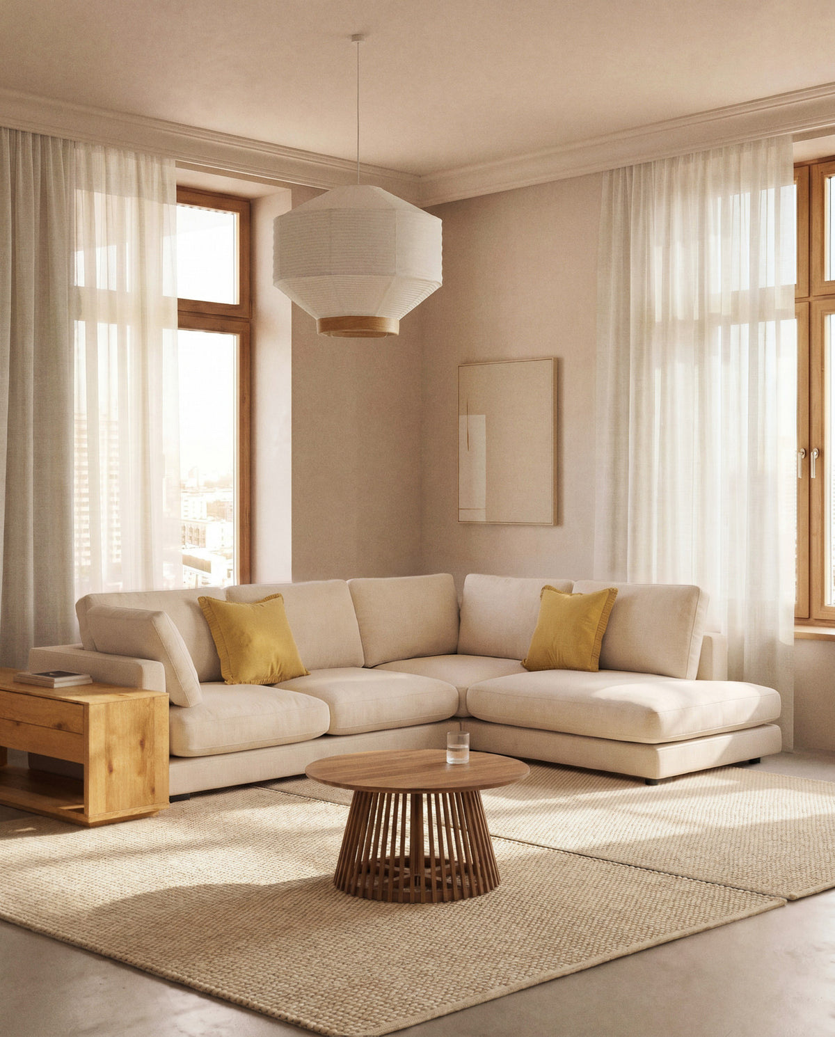 Jeanette Couchtisch aus massivem Teakholz Ø 80 cm in Natur präsentiert im Onlineshop von KAQTU Design AG. Loungetisch ist von Kave Home