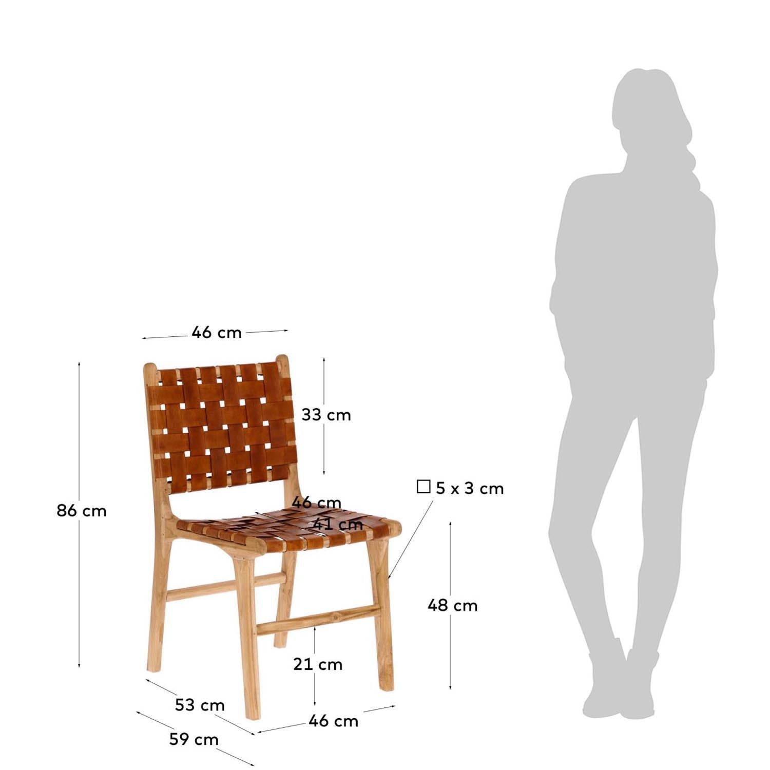 Calixta Stuhl: Luxuriöses Leder trifft auf robustes Teakholz-Design.