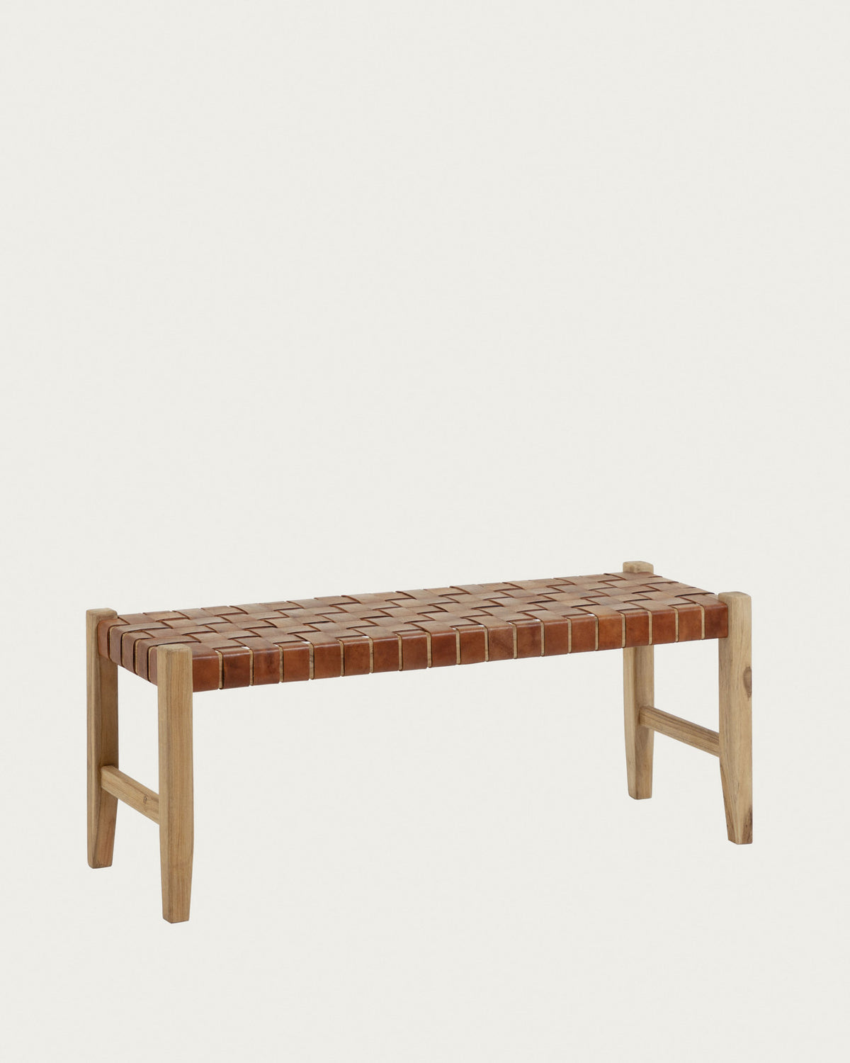 Calixta Bank aus massivem Teakholz 120 cm in Natur präsentiert im Onlineshop von KAQTU Design AG. Sitzbank ist von Kave Home
