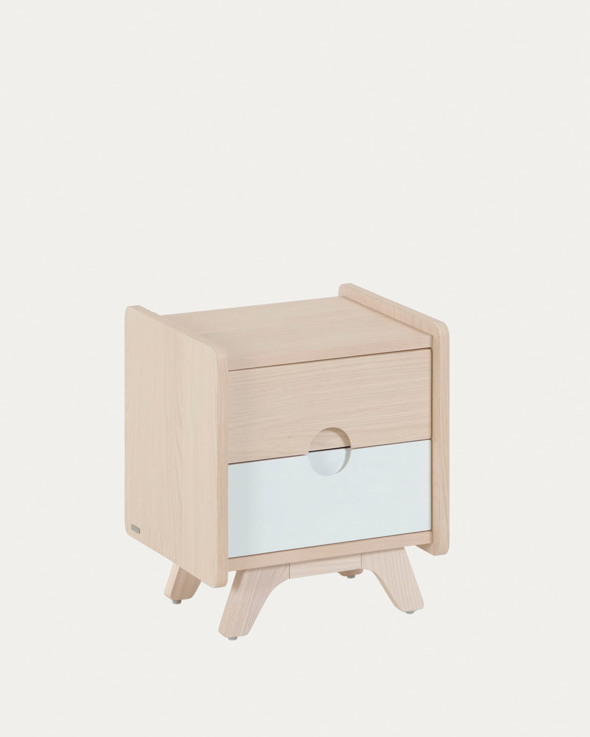 Nunila bedside table, ash veneer and solid ash legs, 40 x 47 cm