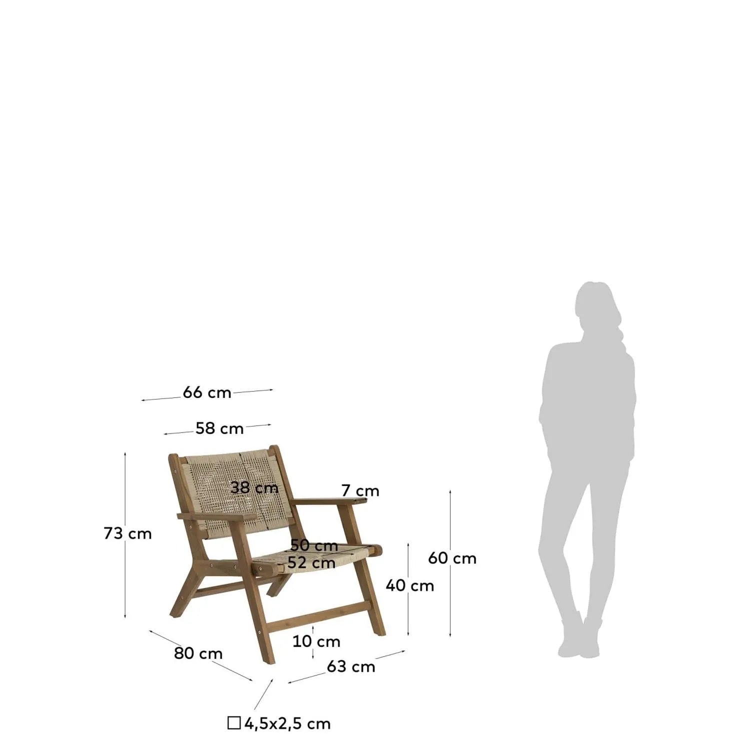 Geralda Sessel: Eleganz aus dunklem, FSC-zertifiziertem Akazienholz.