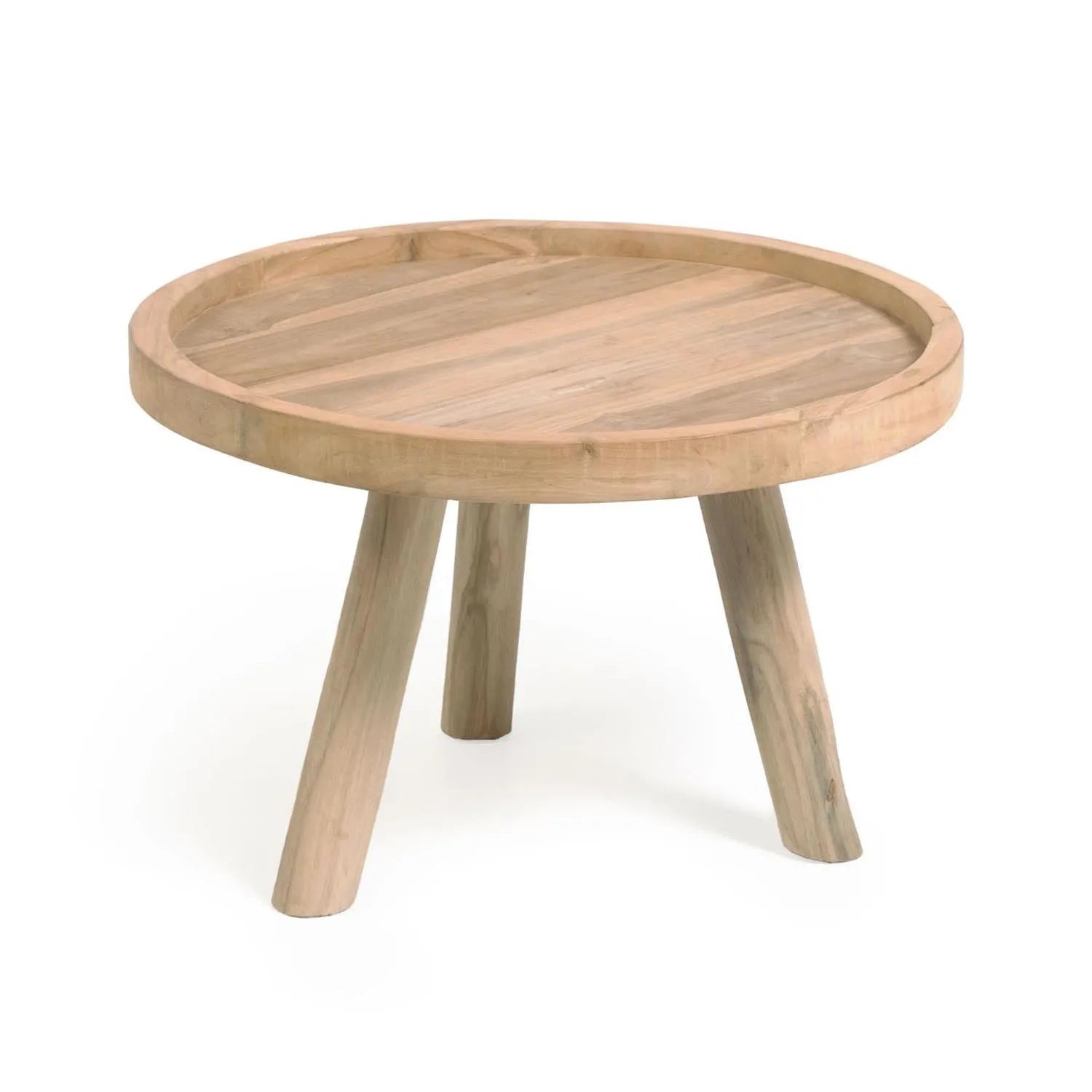 Eleganter runder Couchtisch aus massivem Teakholz, Ø 55 cm, von Kave Home. Langlebig, vielseitig, nachhaltig. Perfekt für modernes Wohnen.