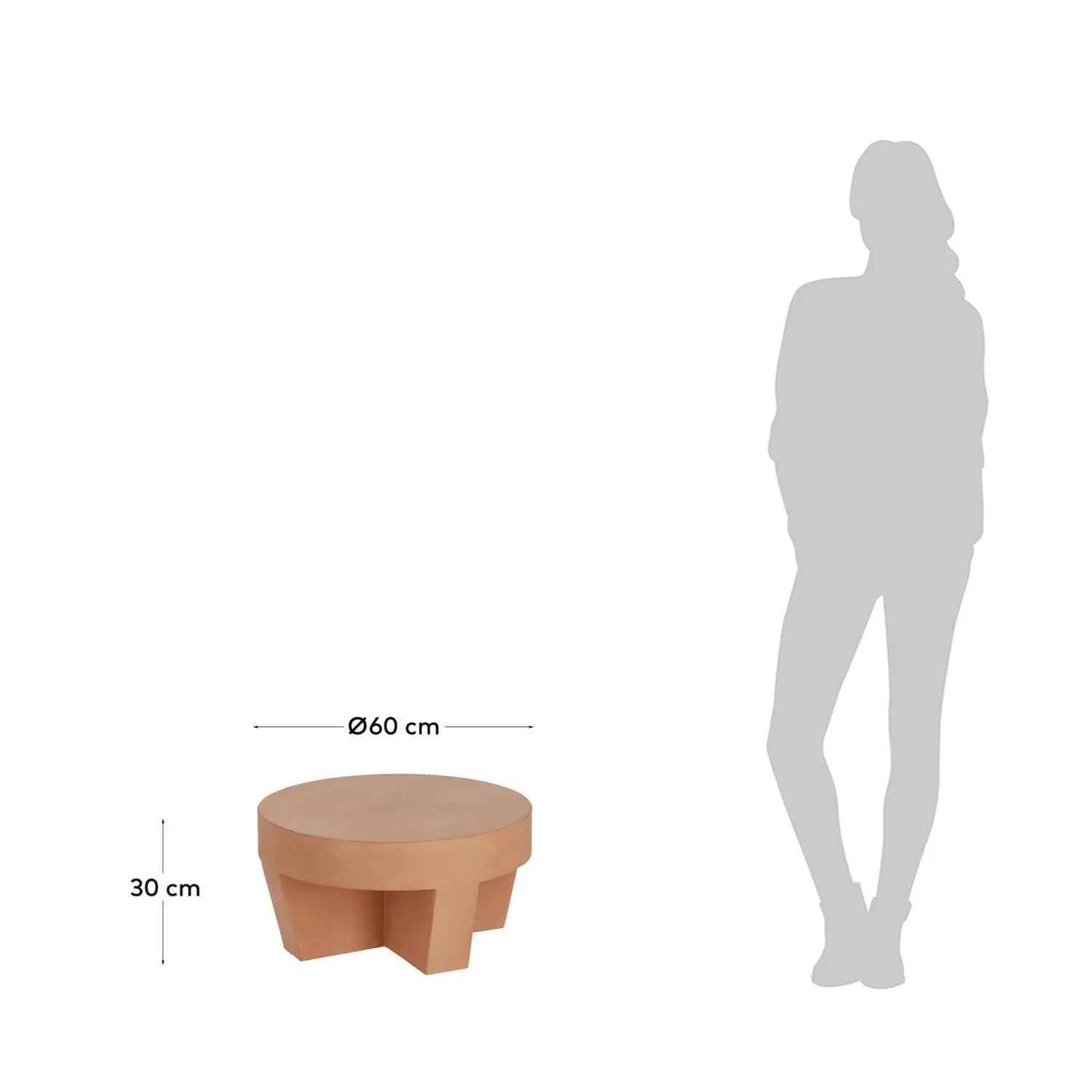 Vilena Terrakotta Tisch Ø 60 cm: Zeitloses Design für draußen.