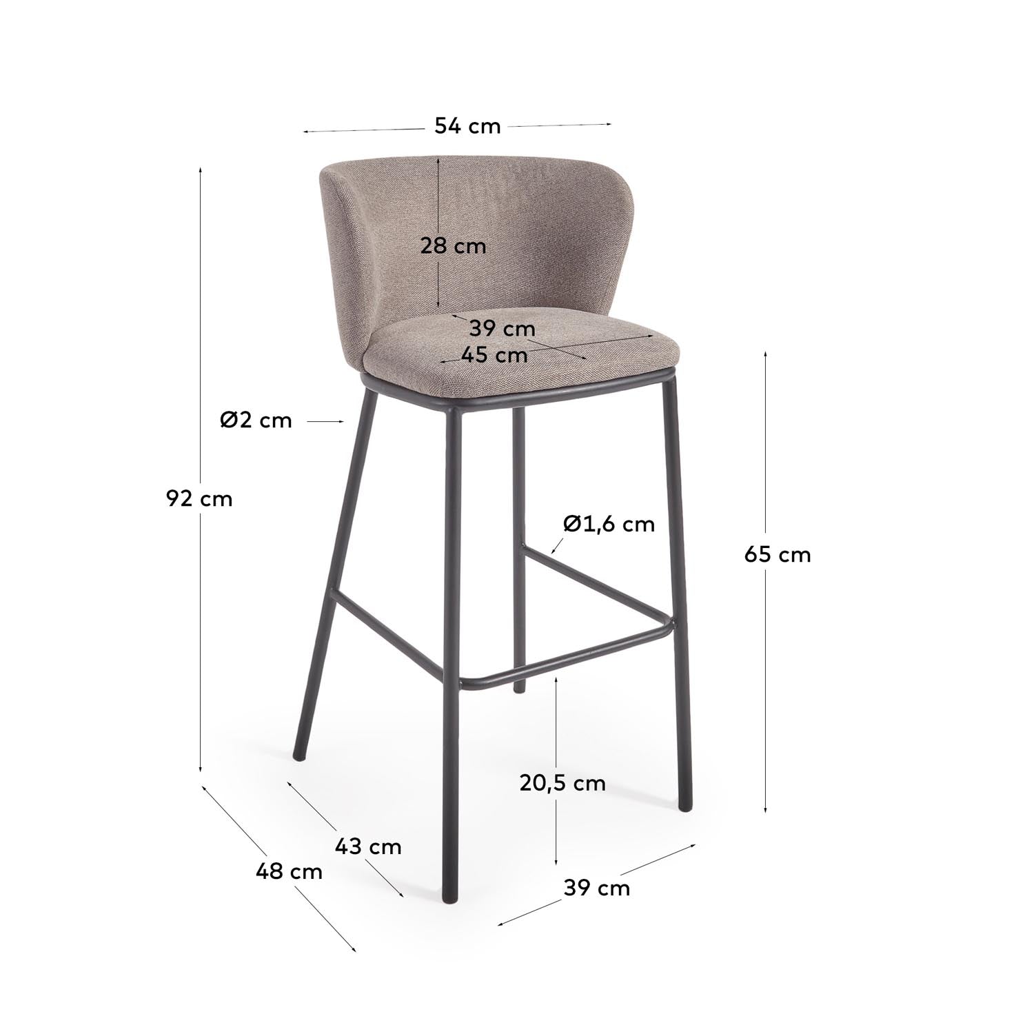 Ciselia Hocker 65 cm: Luxuriöser Chenille-Sitz von Kave Home.