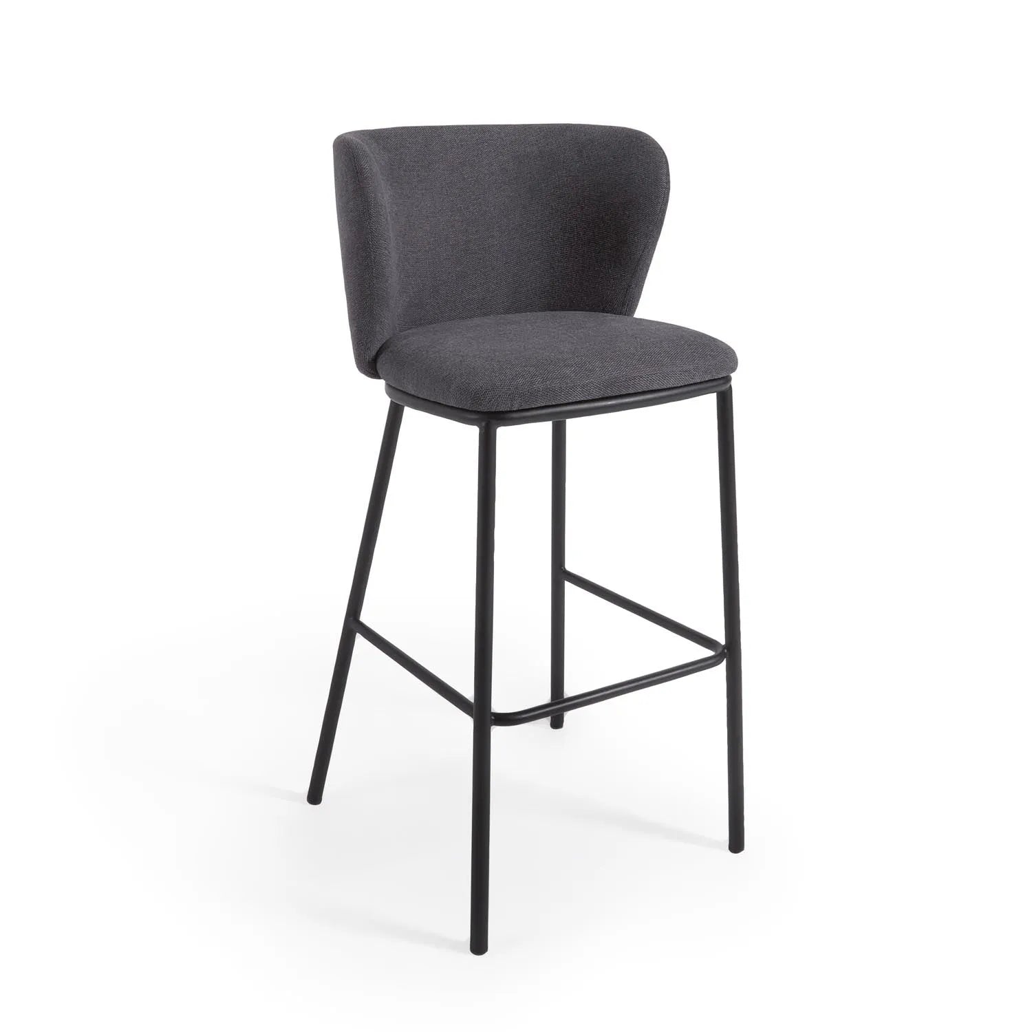 Ciselia Hocker 75 cm, dunkelgrau, Chenille, stilvoll von Kave Home.