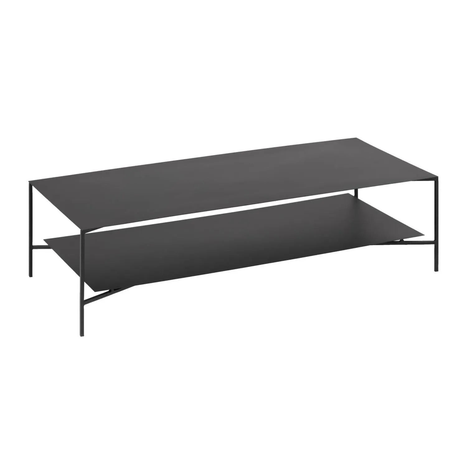 Moderner Azisi Couchtisch 140x60 cm aus 100% Stahl, minimalistisch und langlebig, ideal für stilvolle Wohnzimmer.