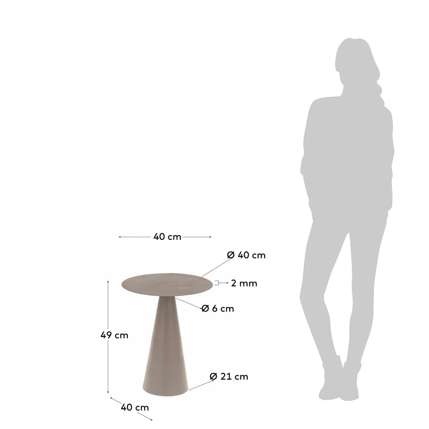 Eleganter Beistelltisch in Grau-Grün, aus 100% Eisen, ideal für Bücher, Kaffee oder Deko, passt in jeden Raum.
