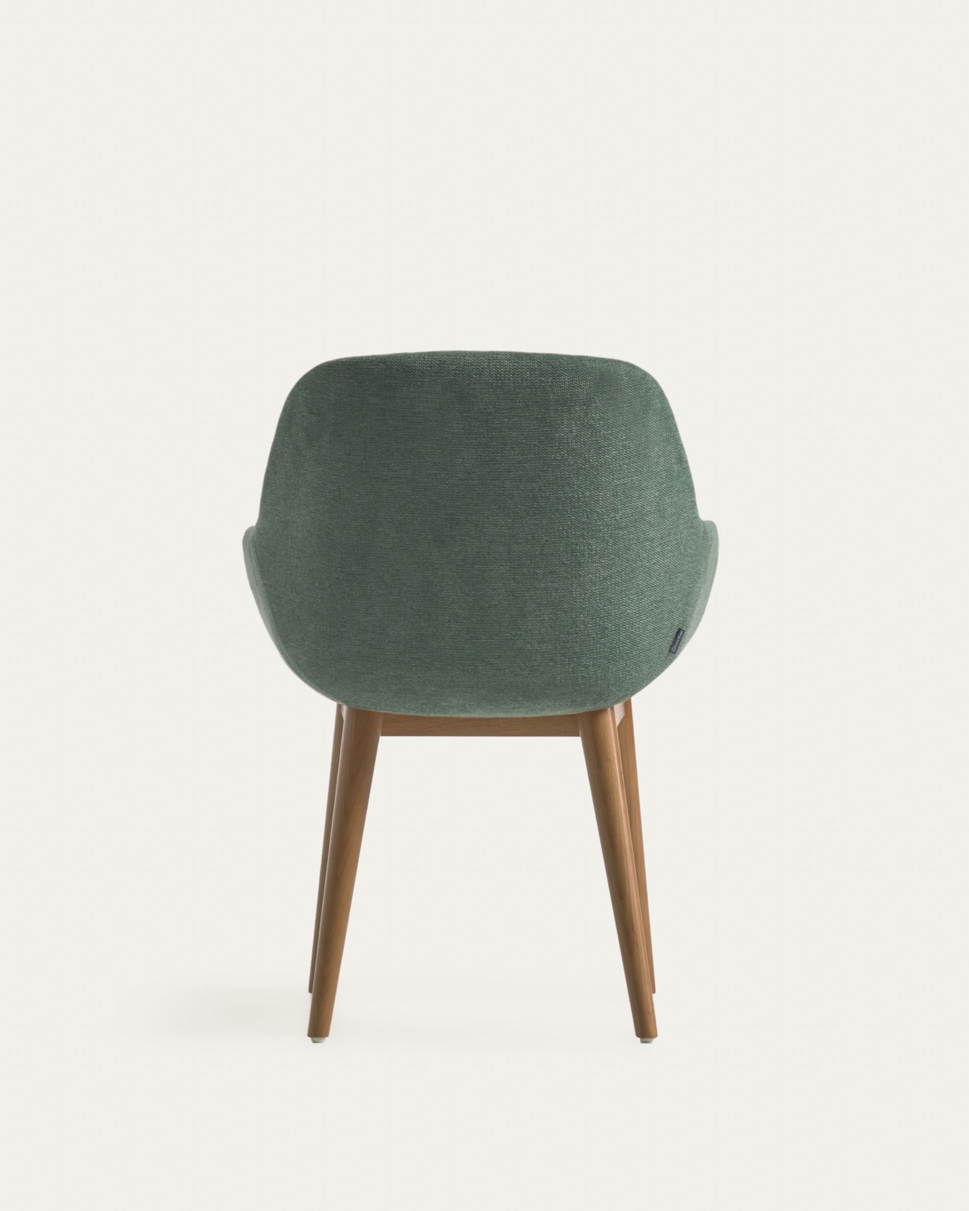 Konna Stuhl in Grün und Beine aus massivem Eschenholz mit dunklem Finish FR in Grün präsentiert im Onlineshop von KAQTU Design AG. Stuhl ist von Kave Home