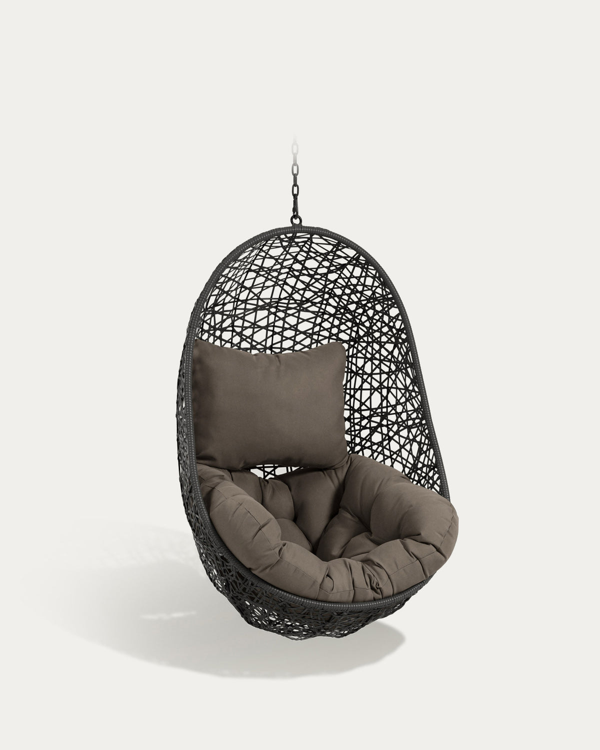 Florina Hängesessel dunkelgrau in Schwarz, Braun präsentiert im Onlineshop von KAQTU Design AG. Hängestuhl ist von Kave Home