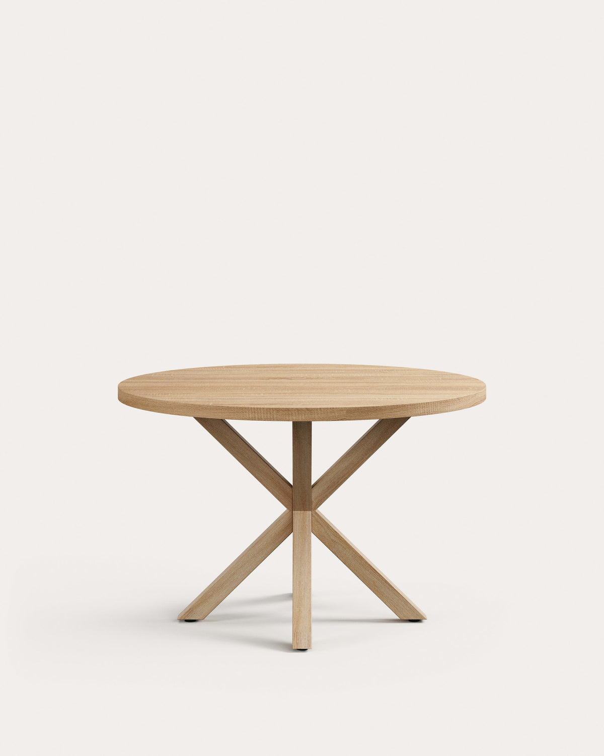 Runder Tisch Argo aus Melamin mit natürlicher Oberfläche und Stahlbeinen in Holzoptik Ø 120 cm in Natur präsentiert im Onlineshop von KAQTU Design AG. Esstisch ist von Kave Home
