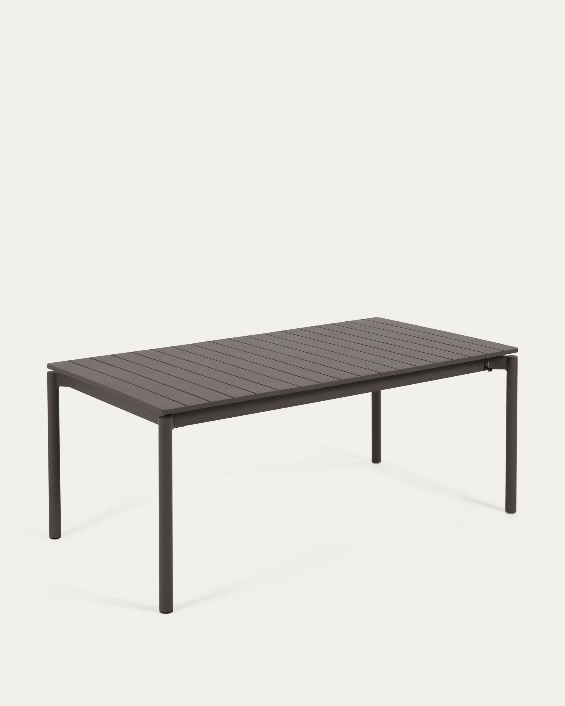 Zaltana extendable outdoor table, matte dark grey aluminum, 180 (240) x 100 cm