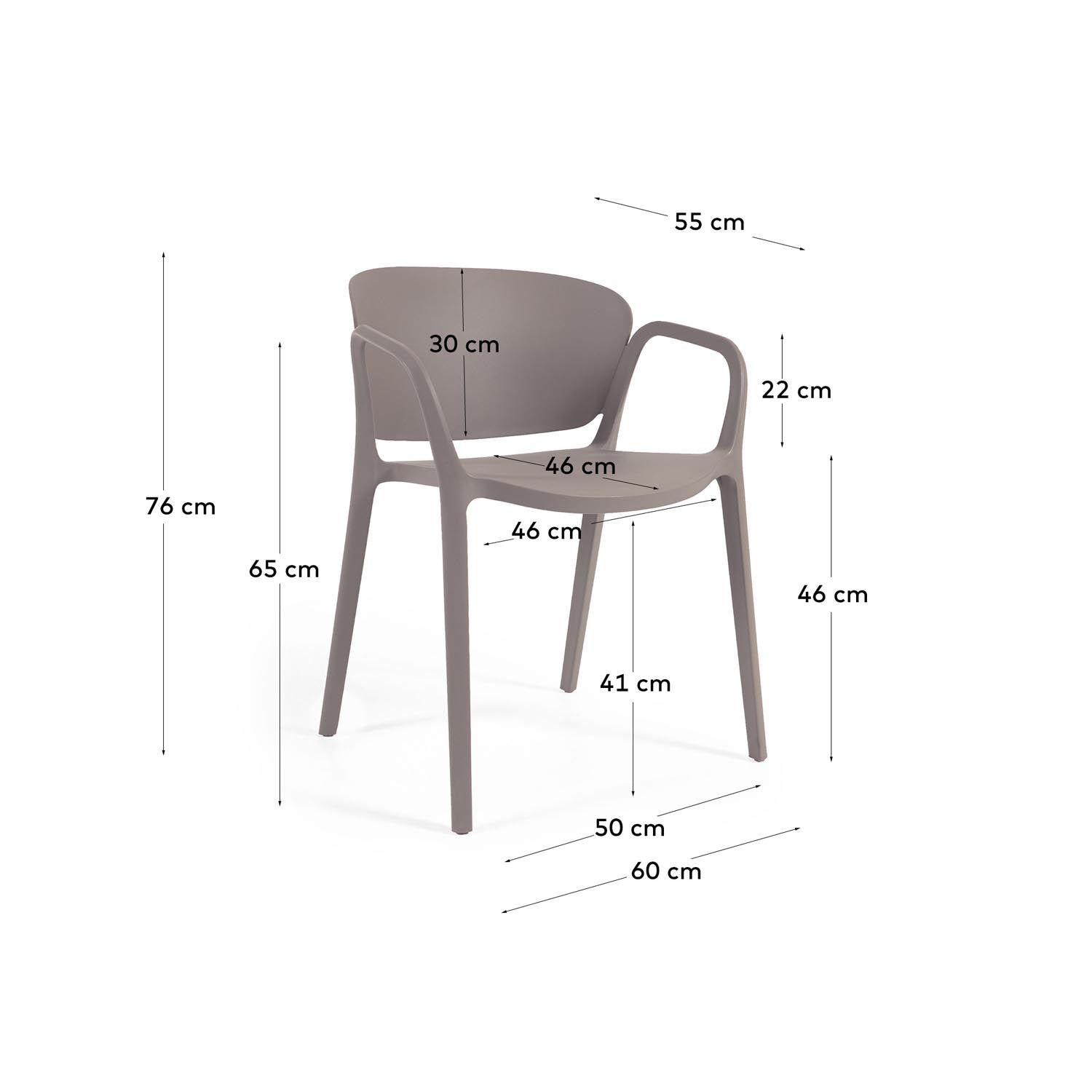 Ania stapelbarer Stuhl 100% outdoor braun