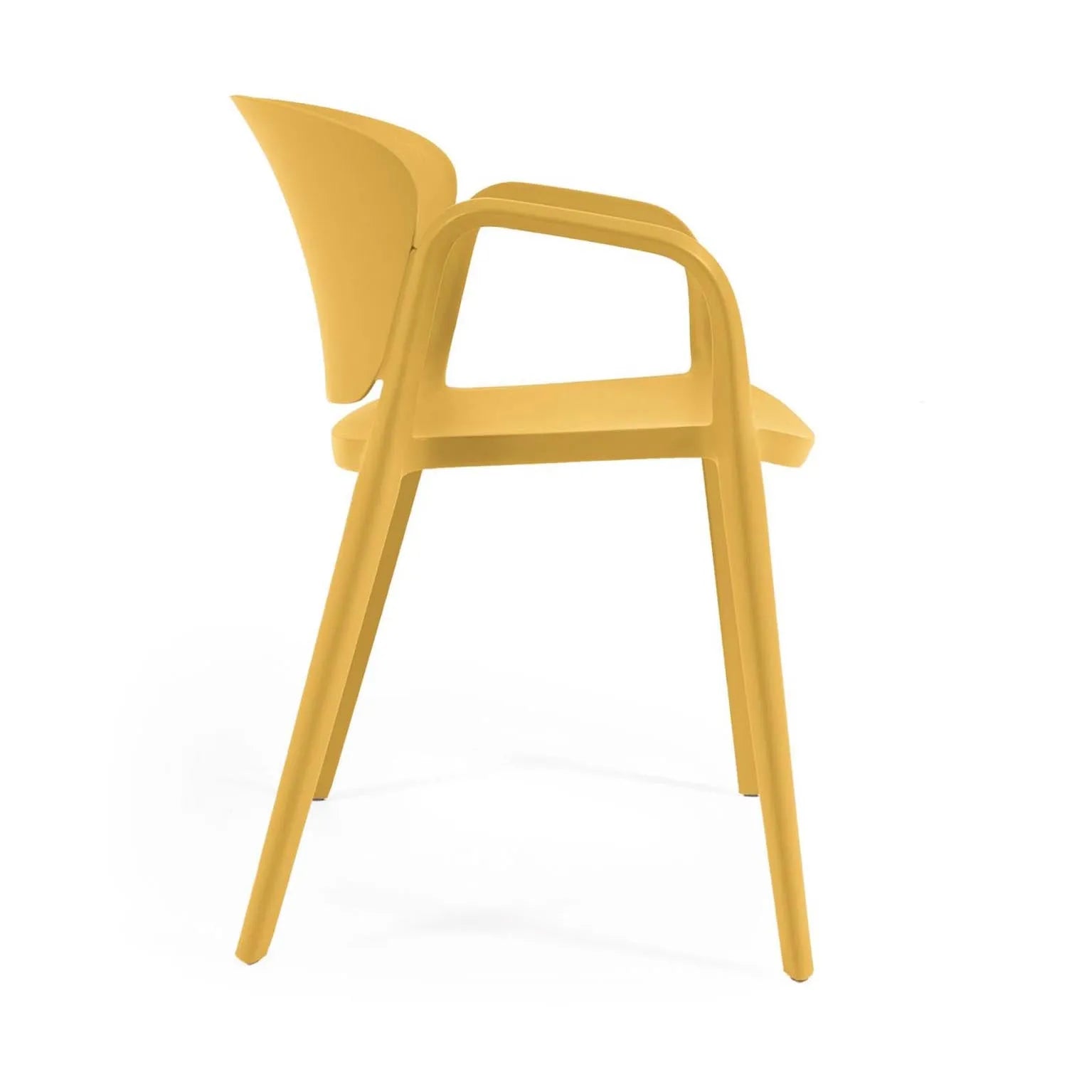 Ania gelber Outdoor-Stuhl: stapelbar, robust, ideal für Garten.