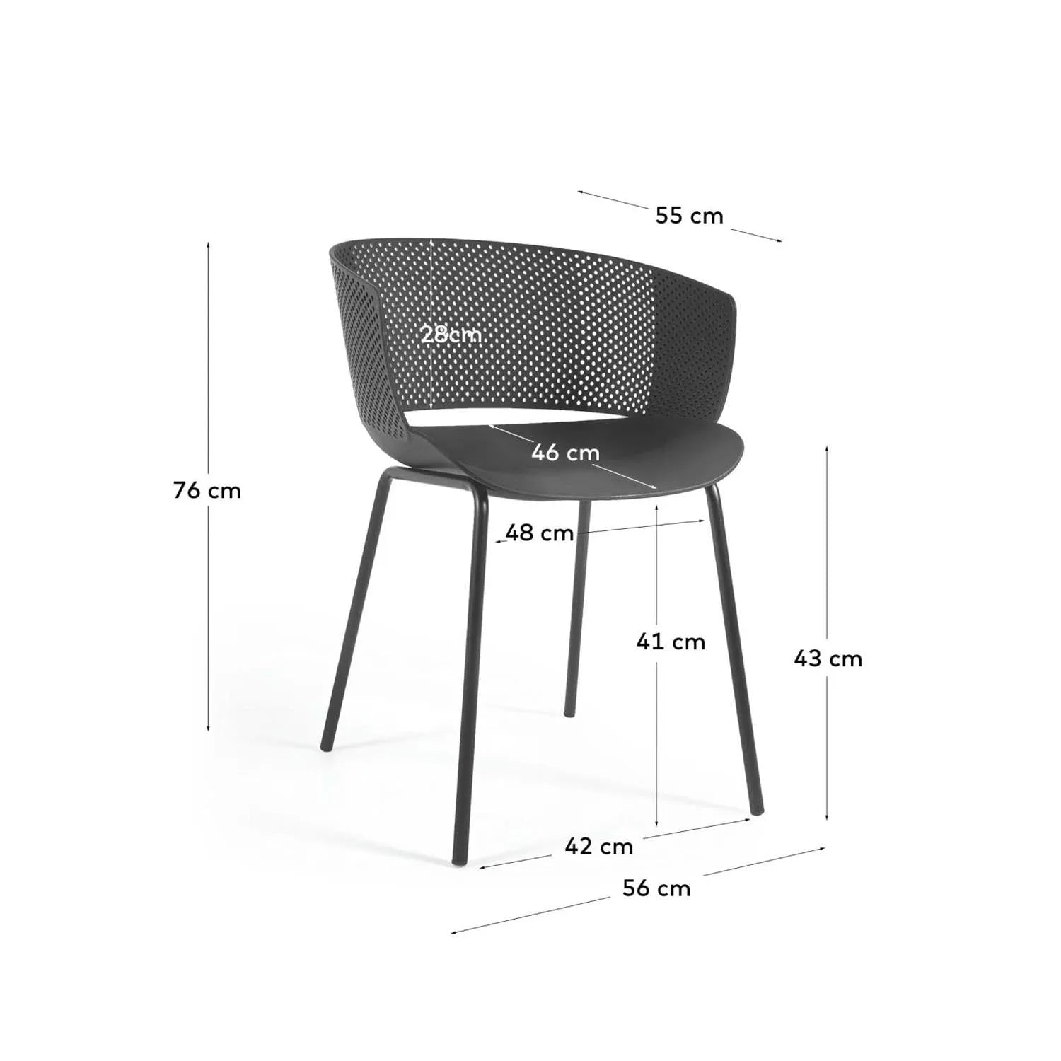 Yeray Stuhl: Robuster Outdoor-Style in Schwarz von Kave Home.
