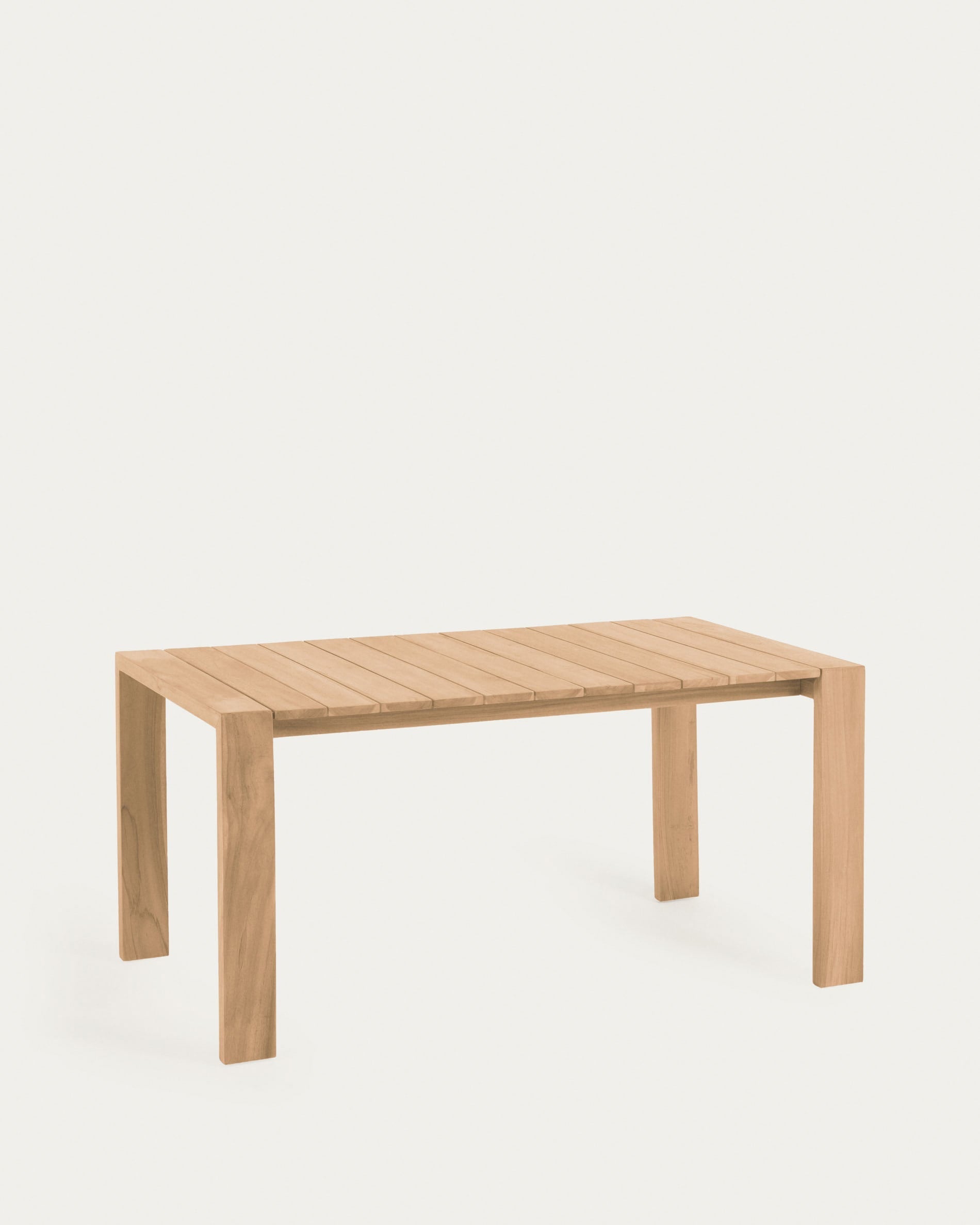 Eleganter Outdoortisch aus massivem Teakholz, 200 x 100 cm, von Kave Home. Perfekt für stilvolle Außenbereiche.