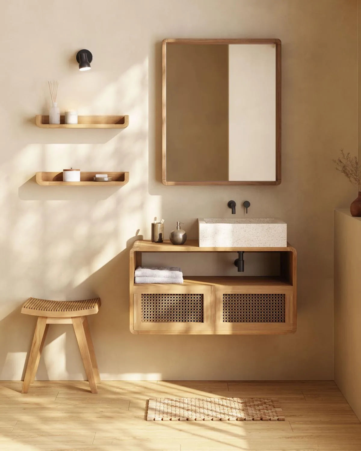 Vicentina Teak-Fußstütze: Natürliche Eleganz für Ihr Zuhause.