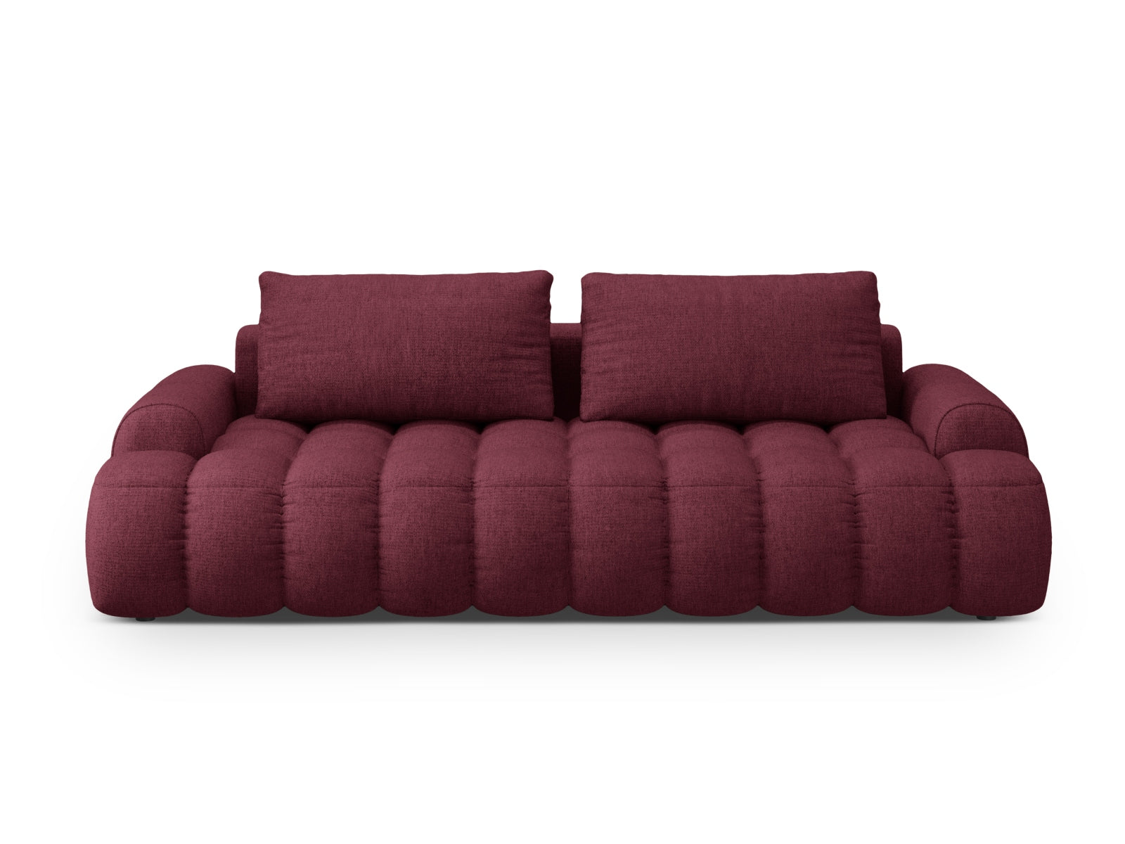 Linz Sofa mit Schlaffunktion und Stauraumbox 4 Sitzer 100cm in Burgundy-Sorella präsentiert im Onlineshop von KAQTU Design AG. Bettsofa ist von Cosmopolitan Design