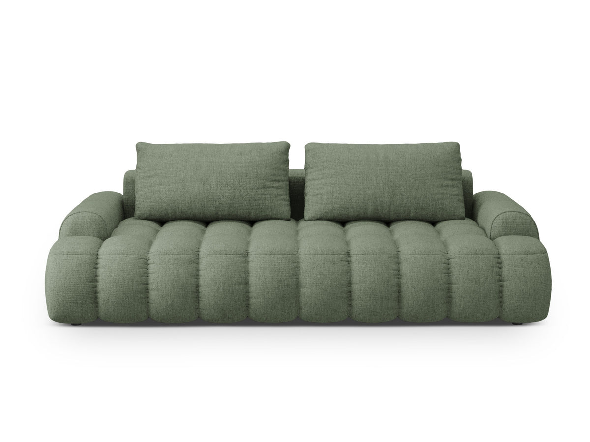 Linz Sofa mit Schlaffunktion und Stauraumbox 4 Sitzer 100cm in Dark Olive Green-Sorella präsentiert im Onlineshop von KAQTU Design AG. Bettsofa ist von Cosmopolitan Design
