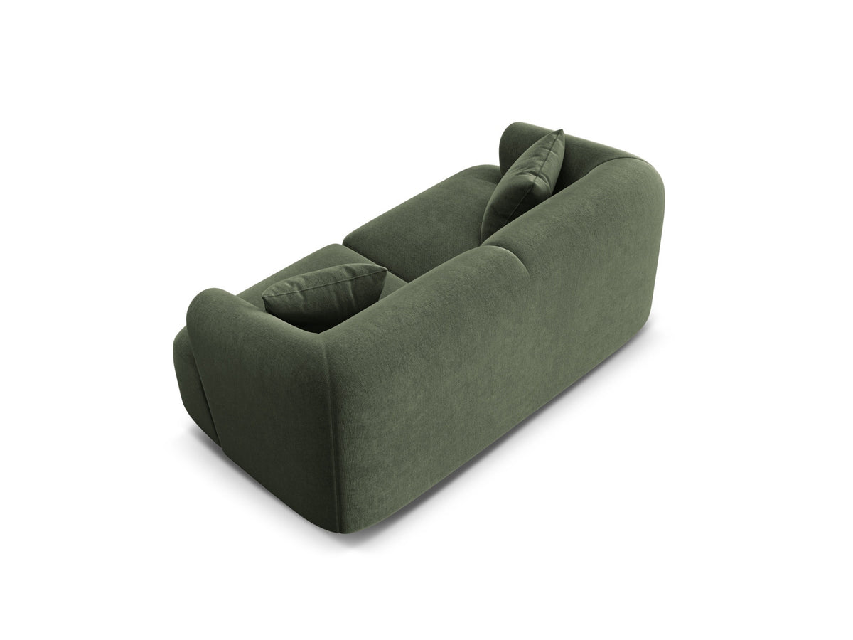 2-Sitzer Modular Sofa Campi mit Stoffbezug, weichen Polstern und schwarzen Kunststoffbeinen