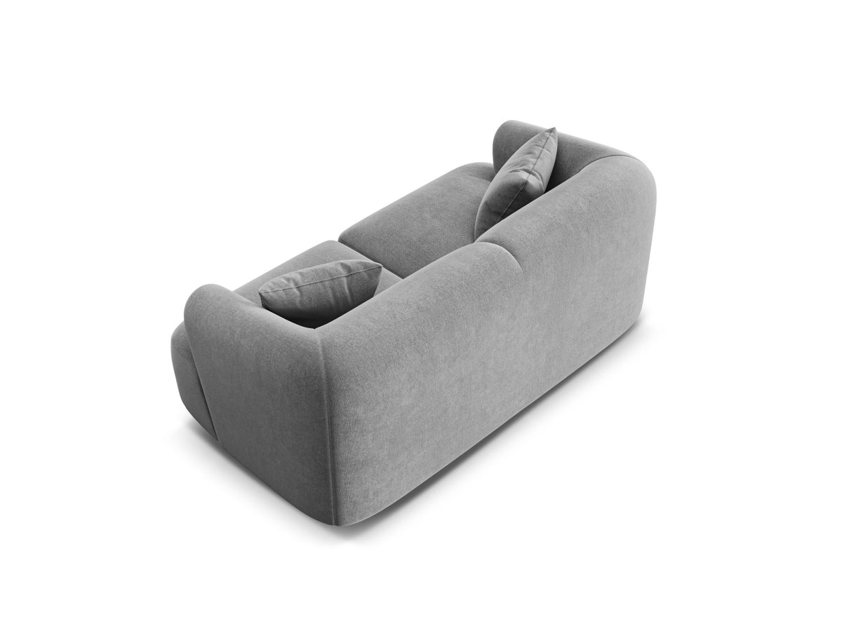 2-Sitzer Modular Sofa Campi mit Stoffbezug, weichen Polstern und schwarzen Kunststoffbeinen