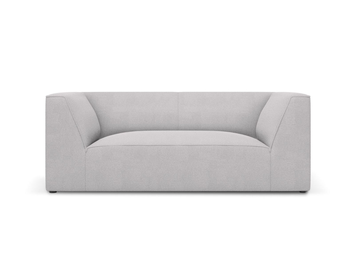 2-Sitzer Sofa Siena in Light Beige-Scala mit strukturiertem Cordstoff, Massivholzrahmen und schwarzen Kunststoffbeinen, urbanes Design.