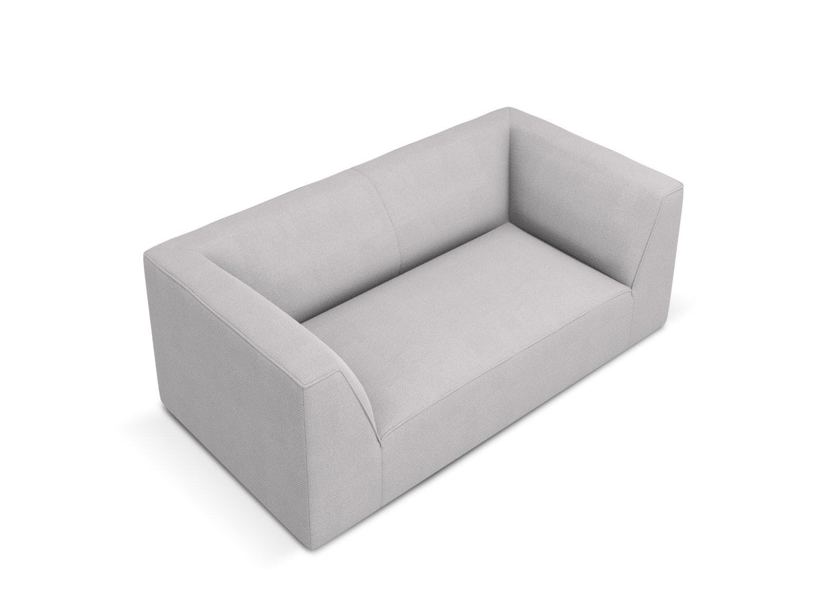 2-Sitzer Sofa Siena in Light Beige-Scala mit strukturiertem Cordstoff, Massivholzrahmen und schwarzen Kunststoffbeinen, urbanes Design.