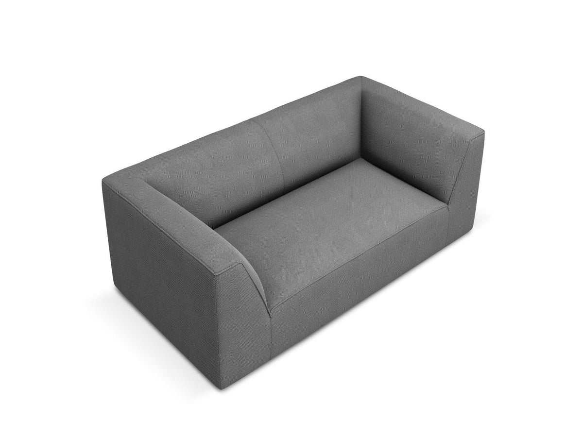 2-Sitzer Sofa Siena in Light Beige-Scala mit strukturiertem Cordstoff, Massivholzrahmen und schwarzen Kunststoffbeinen, urbanes Design.