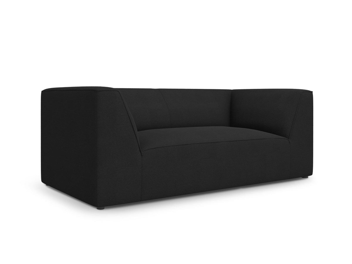 2-Sitzer Sofa Siena in Light Beige-Scala mit strukturiertem Cordstoff, Massivholzrahmen und schwarzen Kunststoffbeinen, urbanes Design.