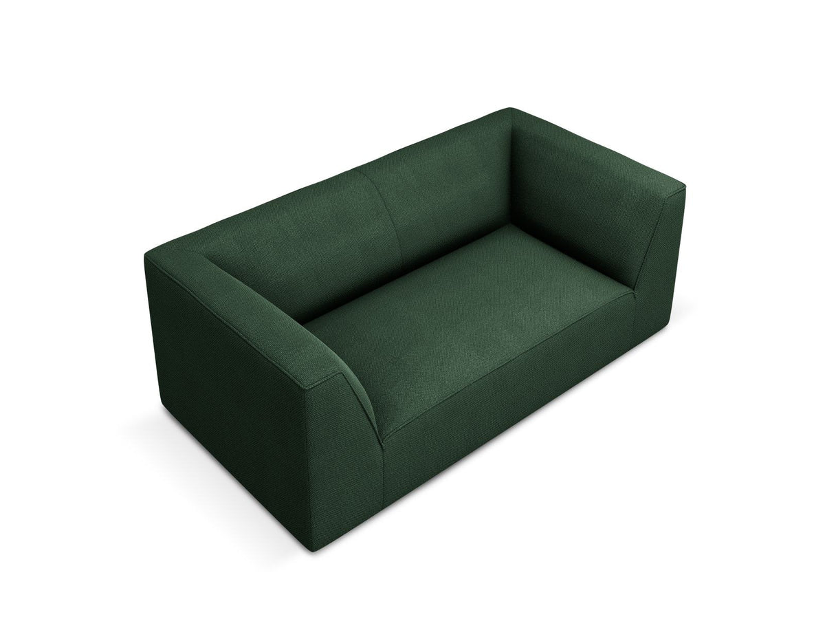 2-Sitzer Sofa Siena in Light Beige-Scala mit strukturiertem Cordstoff, Massivholzrahmen und schwarzen Kunststoffbeinen, urbanes Design.