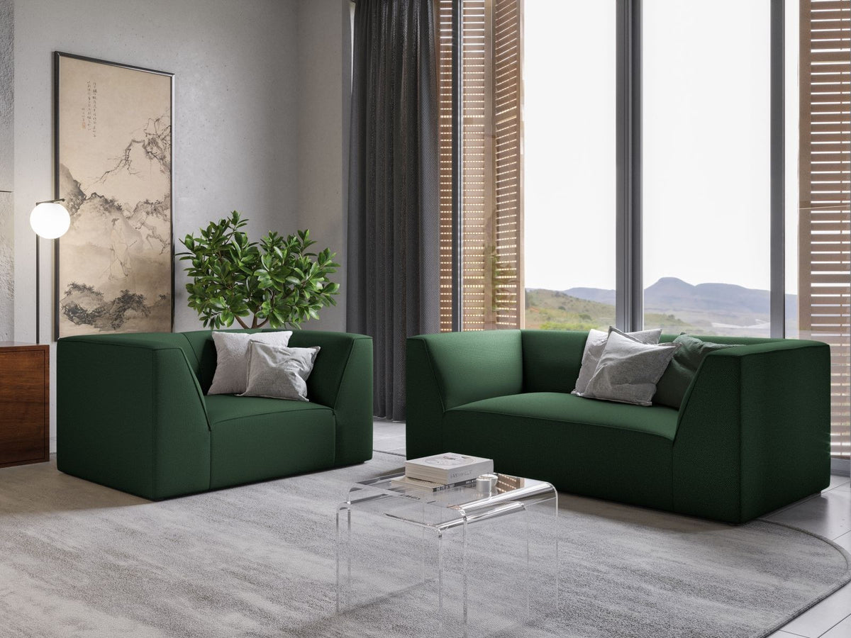 2-Sitzer Sofa Siena in Light Beige-Scala mit strukturiertem Cordstoff, Massivholzrahmen und schwarzen Kunststoffbeinen, urbanes Design.