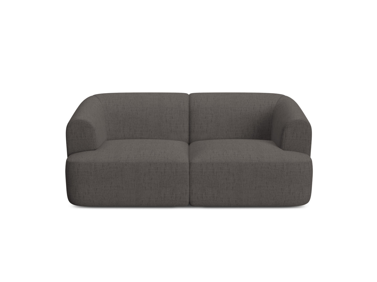 2-Sitzer Modular Sofa Campi mit Stoffbezug, weichen Polstern und schwarzen Kunststoffbeinen